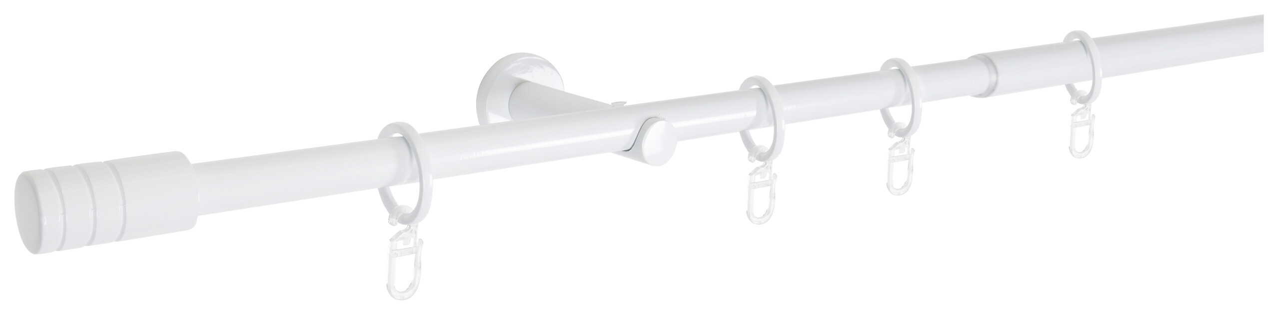 Gardinenstange weiß Aluminium ausziehbar von ca. 160 bis 280 cm 1.0 Läufe