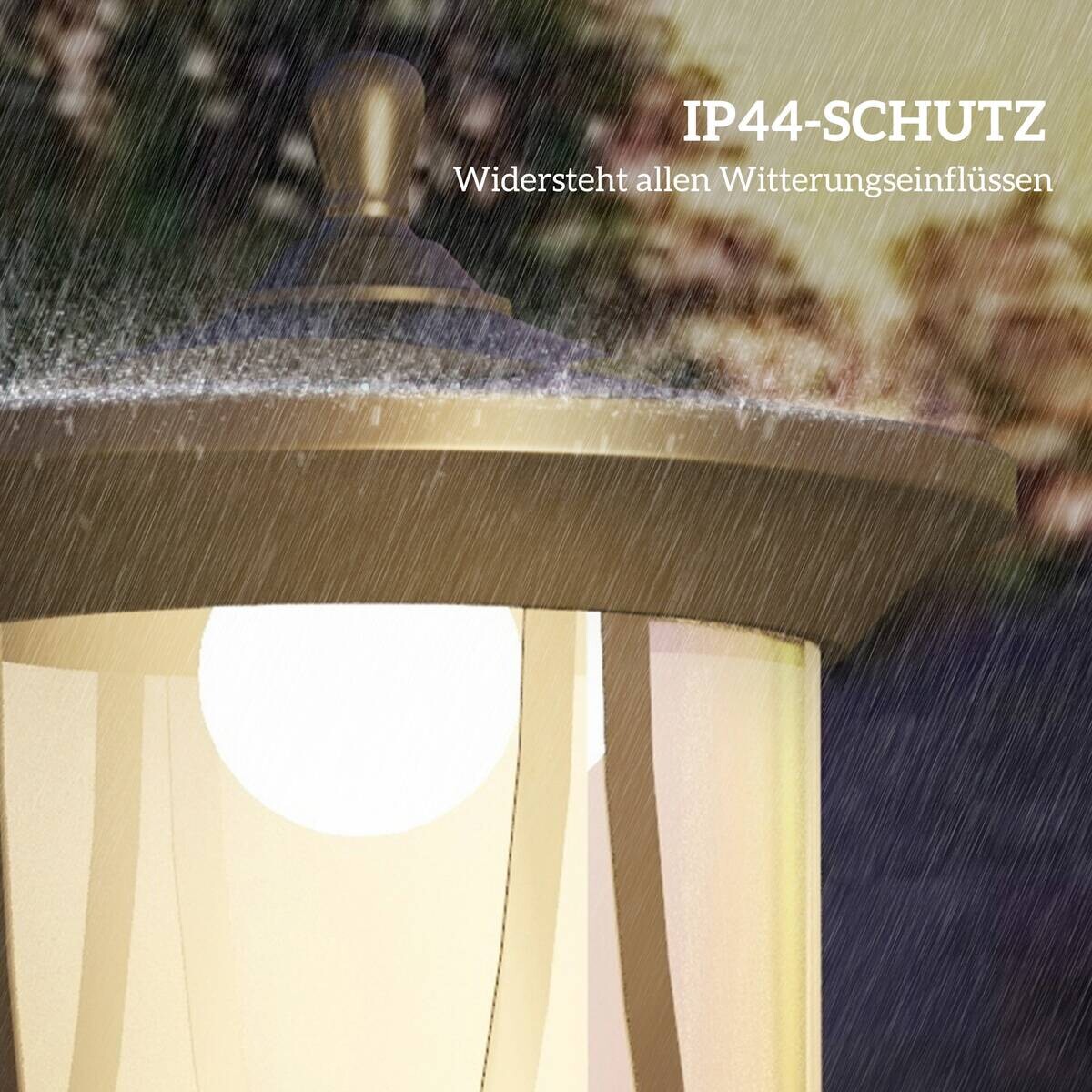 Solar Gartenlaterne schwarz Kunststoff B/H/L: ca. 17x127x17 cm