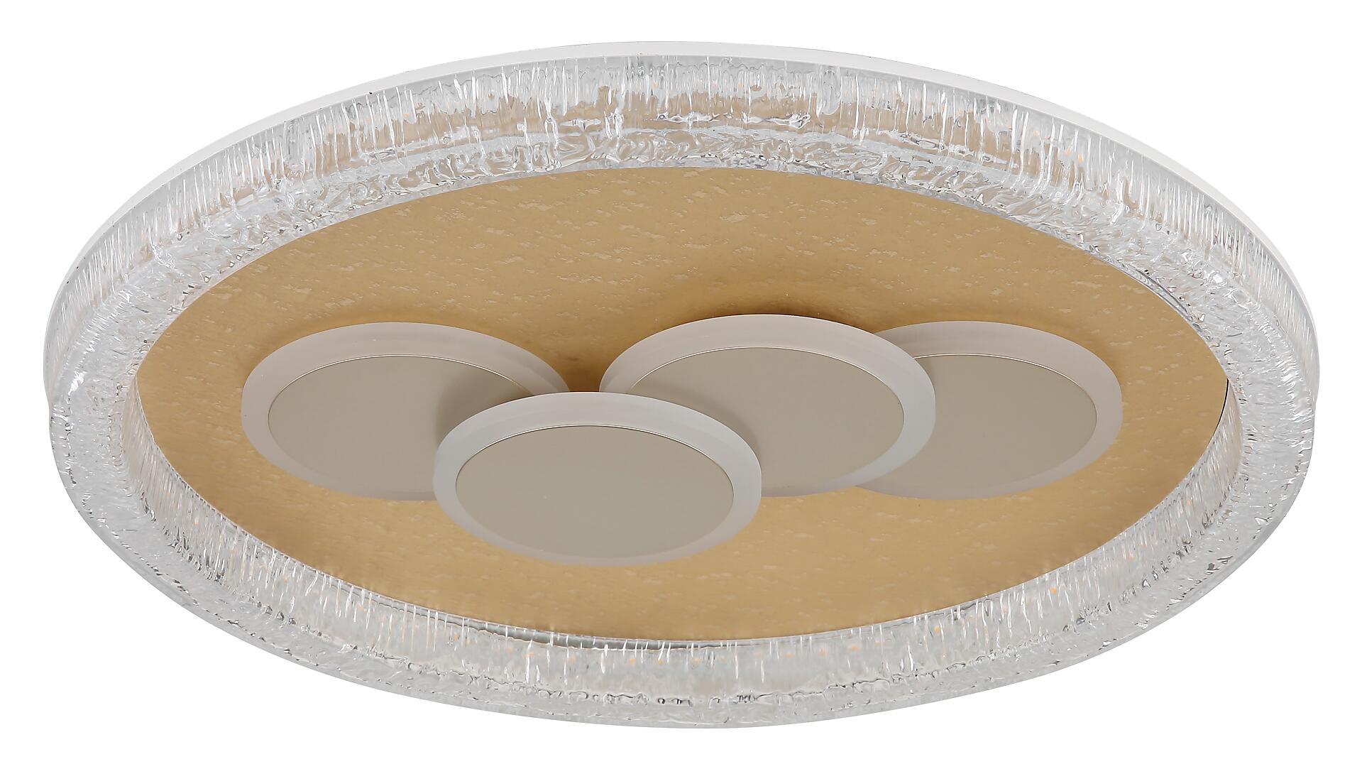 GLOBO LED-Deckenleuchte klar weiß gold Kunststoff Metall H/D: ca. 7x49,5 cm 1 Brennstellen