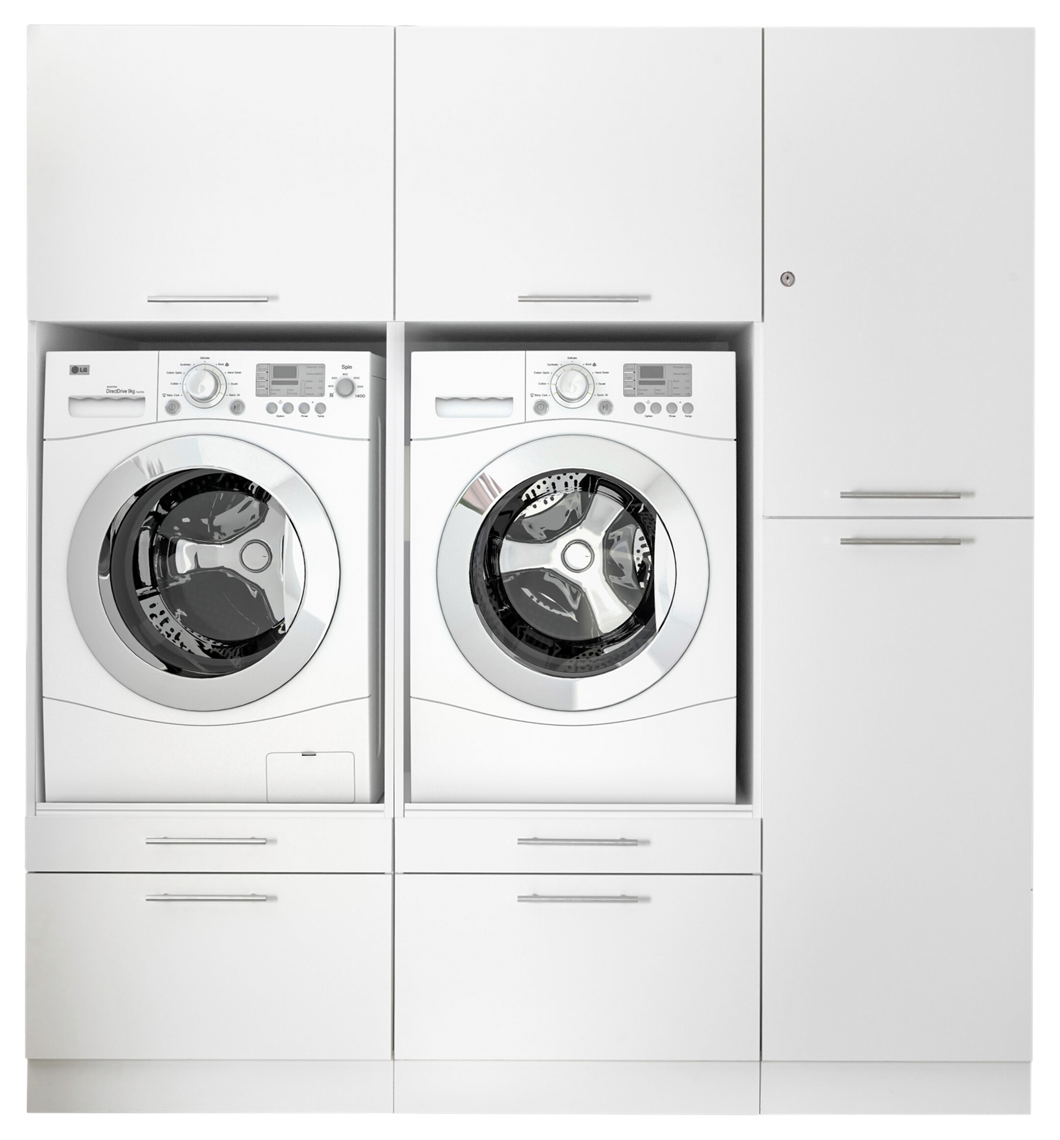 Respekta Hauswirtschaftsraum-Set Clara weiß matt B/H/T: ca. 184,8x200x67,6 cm