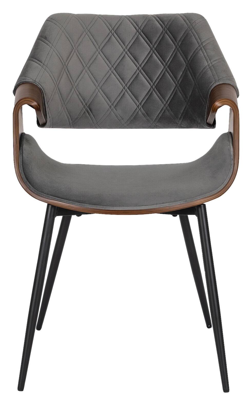 Stuhl DAKOTA nussbaum grau Velourstoff B/H/T: ca. 59x86x50 cm