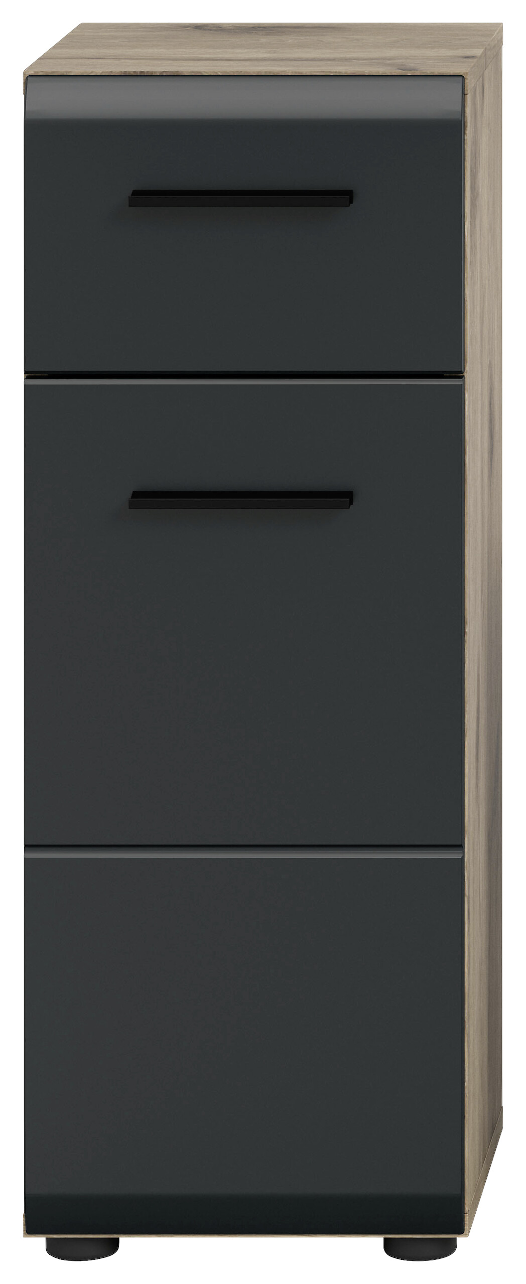 Schrank Ice Nox Oak Nachbildung schwarz matt B/H/T: ca. 30x80x30 cm