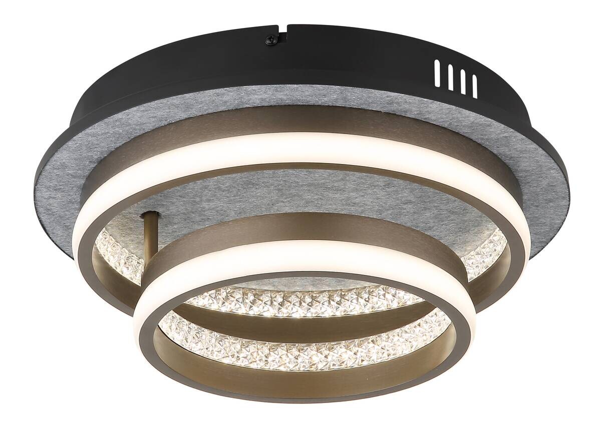 GLOBO Deckenleuchte mattschwarz dunkelgrau Aluminium Metall B/H/T/L: ca. 34x14x47,2x47,2 cm 1 Brennstellen