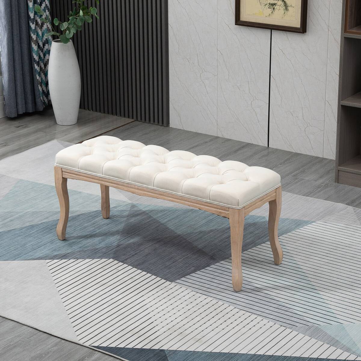 Polsterbank 837-178BG beige B/H/T: ca. 110x48x40 cm