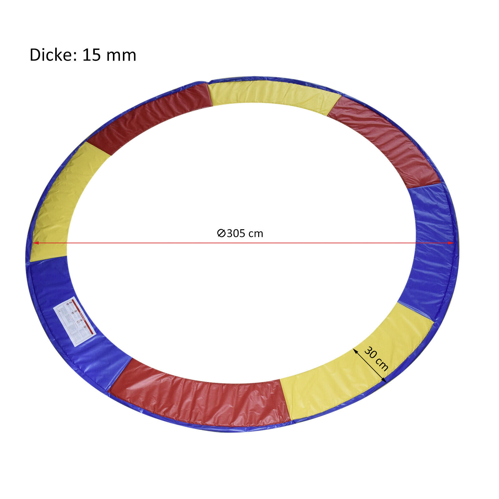 HOMCOM Randabdeckung für Trampoline für Trampoline gelb H/D: ca. 1,5x305 cm
