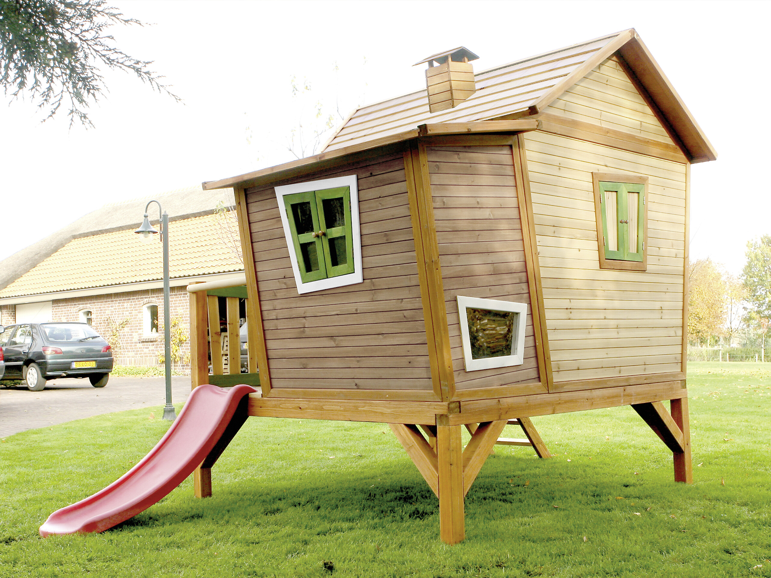 AXI Spielhaus Emma braun B/H/L: ca. 349x227x193 cm