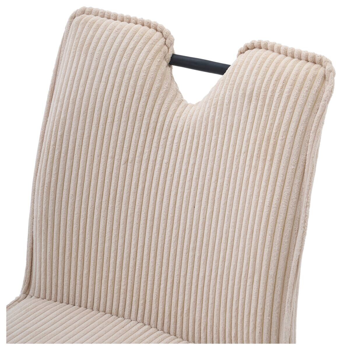 Stuhl Lara beige Kord B/H/T: ca. 47x89x58 cm