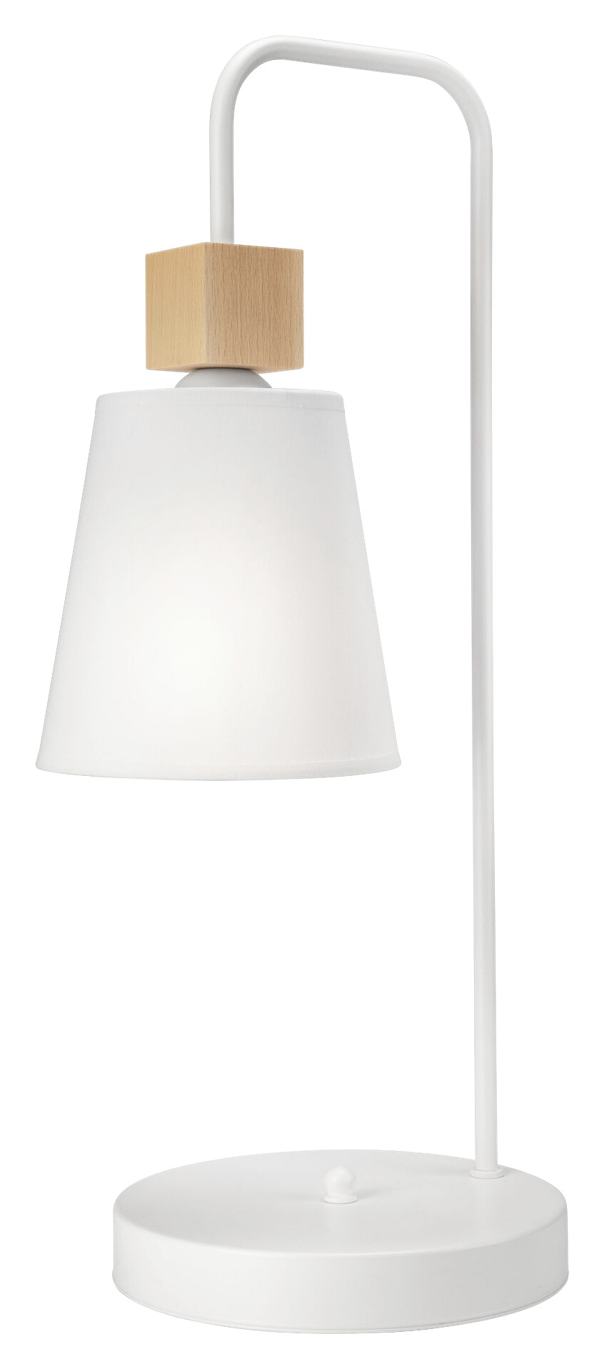 Lamkur Tischlampe weiß Holz Stahl B/H/L: ca. 25x30x70 cm E27 1 Brennstellen