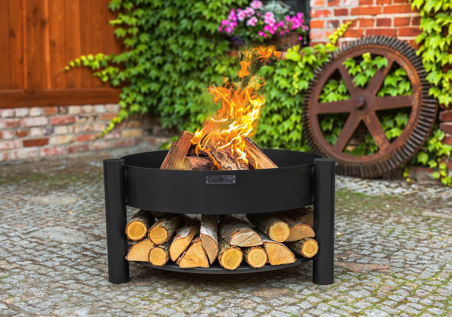 CookKing Feuerschale Montana 60 schwarz Stahl B/H/T: ca. 68x45x68 cm