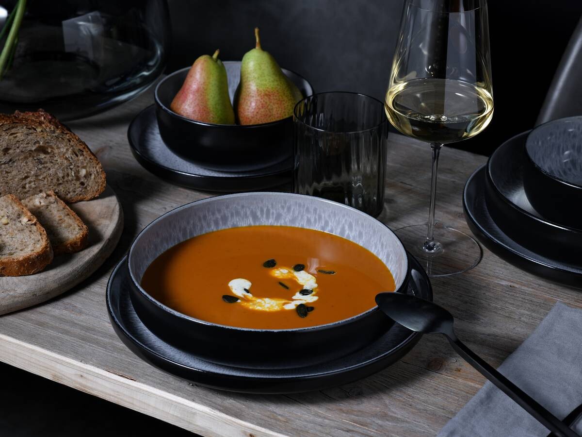 CreaTable Kombiservice Nordic Fjord grau Steinzeug 10 tlg.