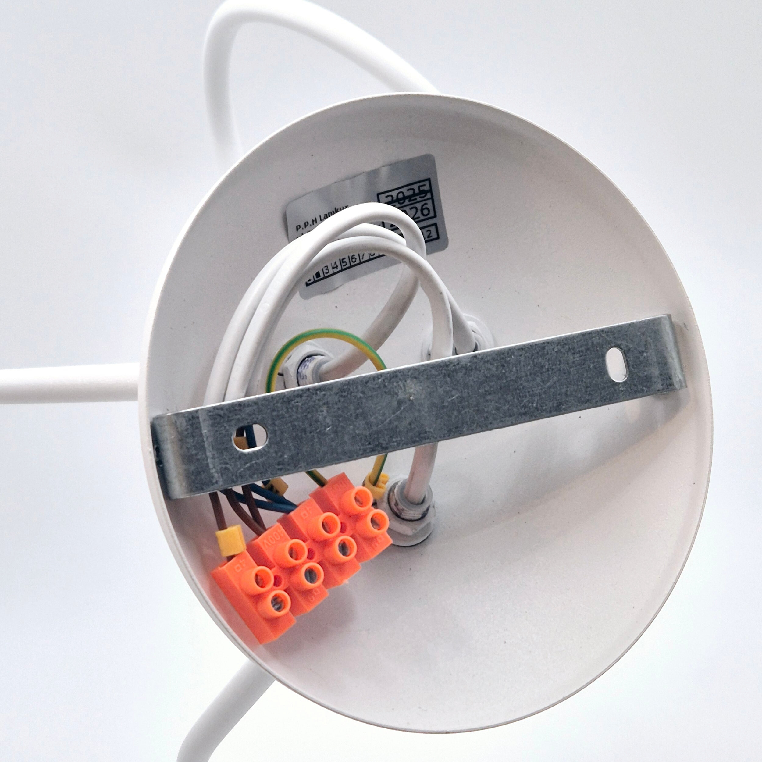 Lamkur Kronleuchter weiß Stahl B/H/L: ca. 39x54x54 cm E27 3 Brennstellen