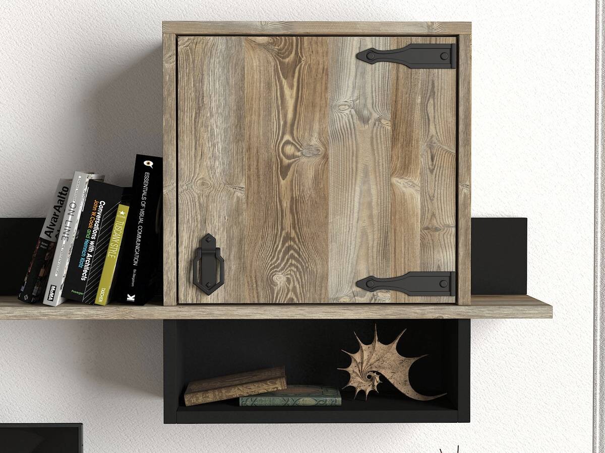 Wohnwand Costa Eiche Nachbildung B/H/T: ca. 180x49x29,5 cm