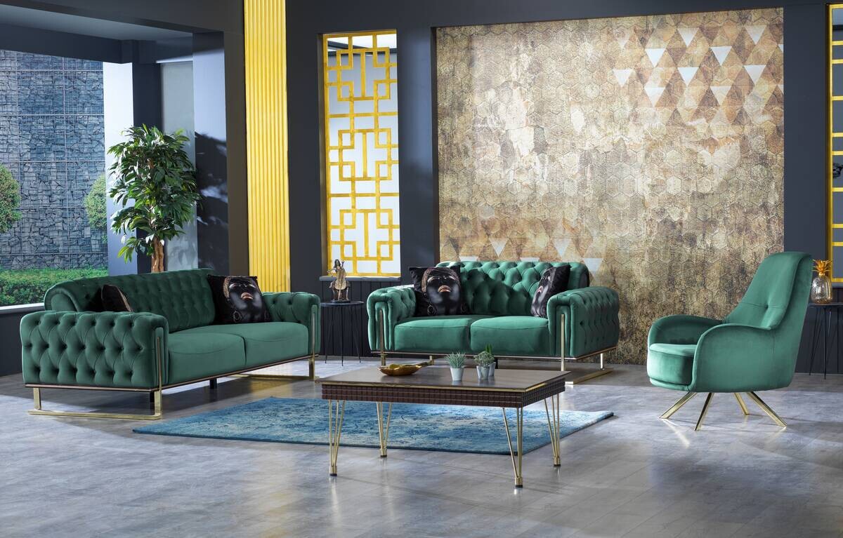 Sofa 3-2-1 Tokio grün Microfaser