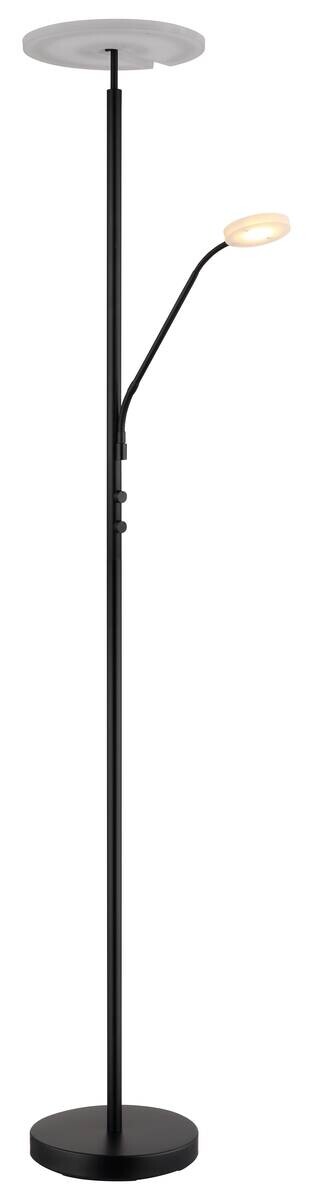 GLOBO Deckenfluter mattschwarz Satiniert Metall Acryl H/D: ca. 180x30 cm 2 Brennstellen