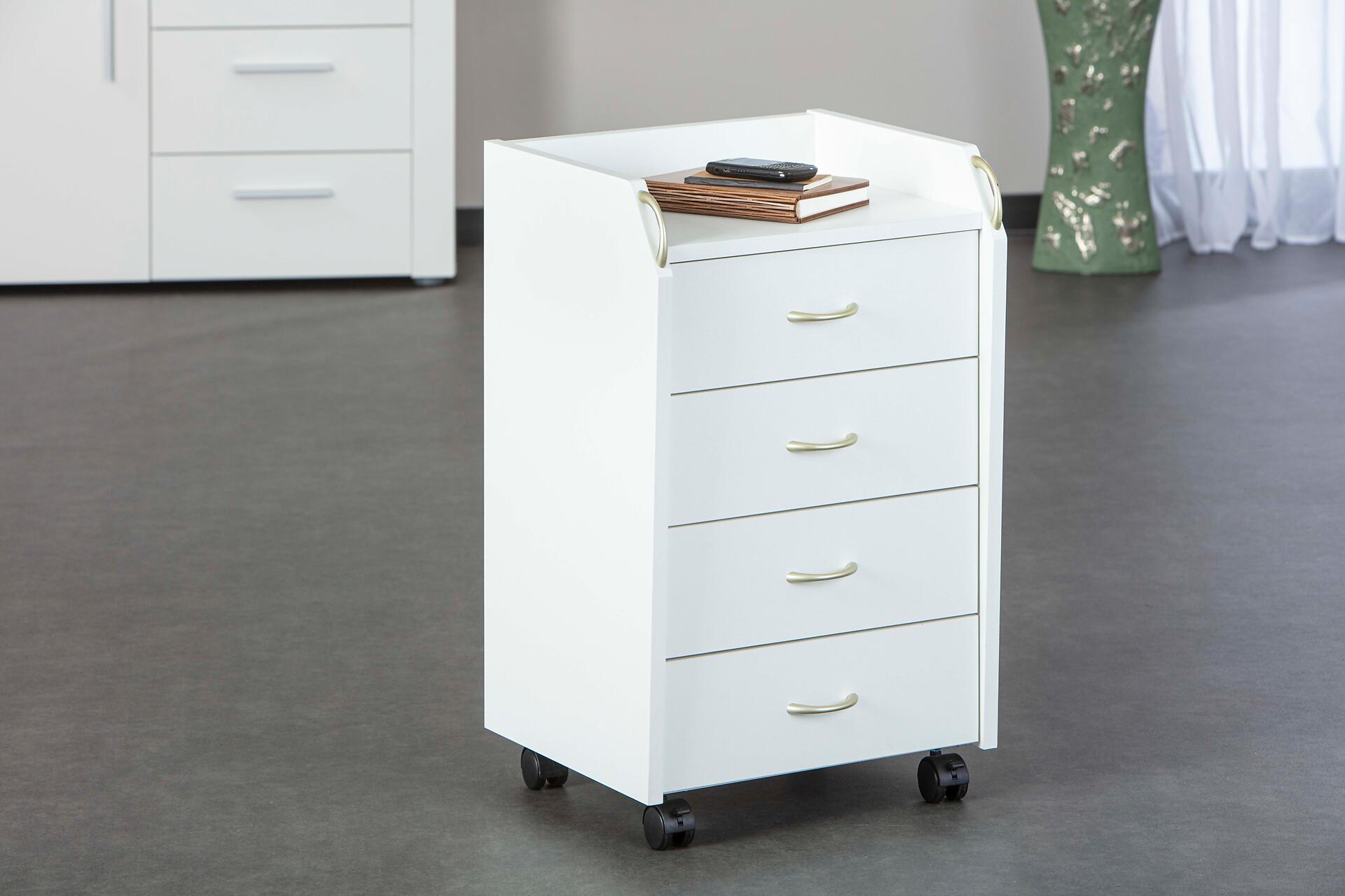 Rollcontainer Pronti weiß B/H/T: ca. 40x65x36 cm