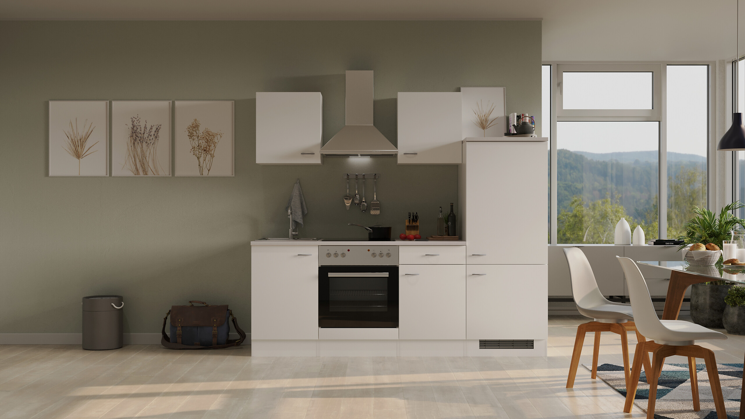 Küchenblock Wito weiß B/H/T: ca. 220x200x60 cm