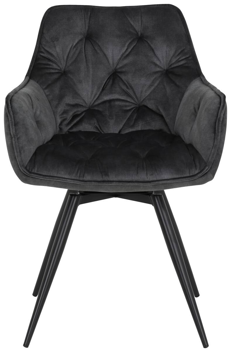 Stuhl Florentina 2er Set anthrazit Vintage Samtoptik B/H/T: ca. 49x84x63 cm