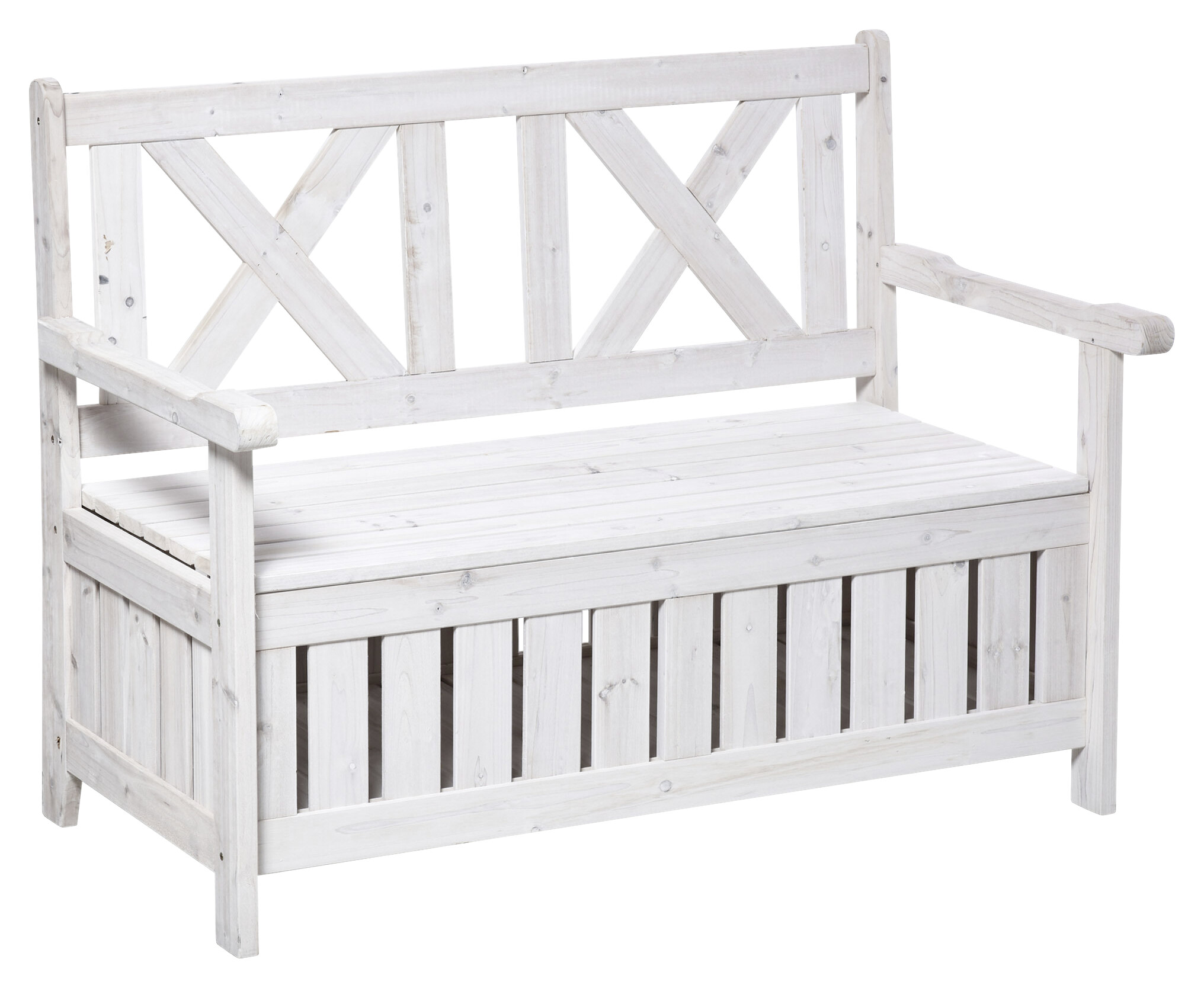 Outsunny Gartenbank weiß Holz B/H/L: ca. 61x85x115 cm