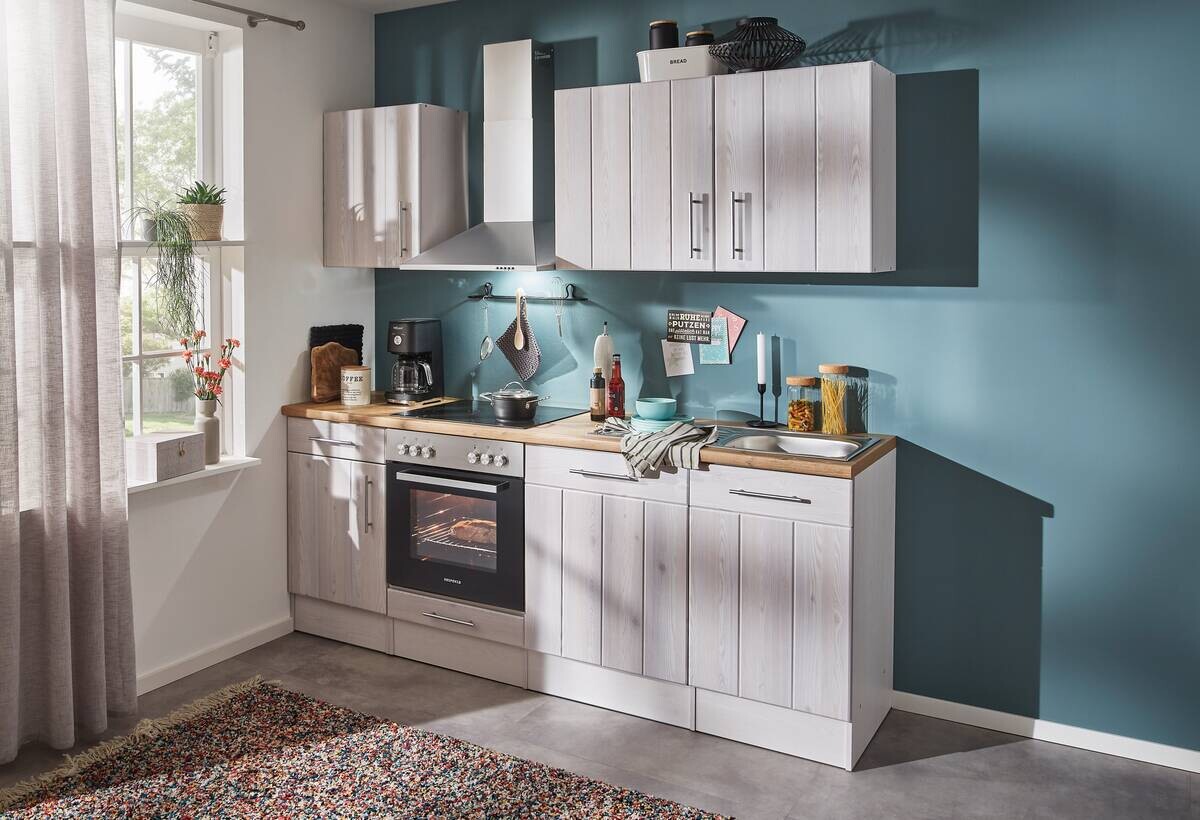 Respekta Küchenblock Premium weiß matt B/H/T: ca. 220x211x60 cm