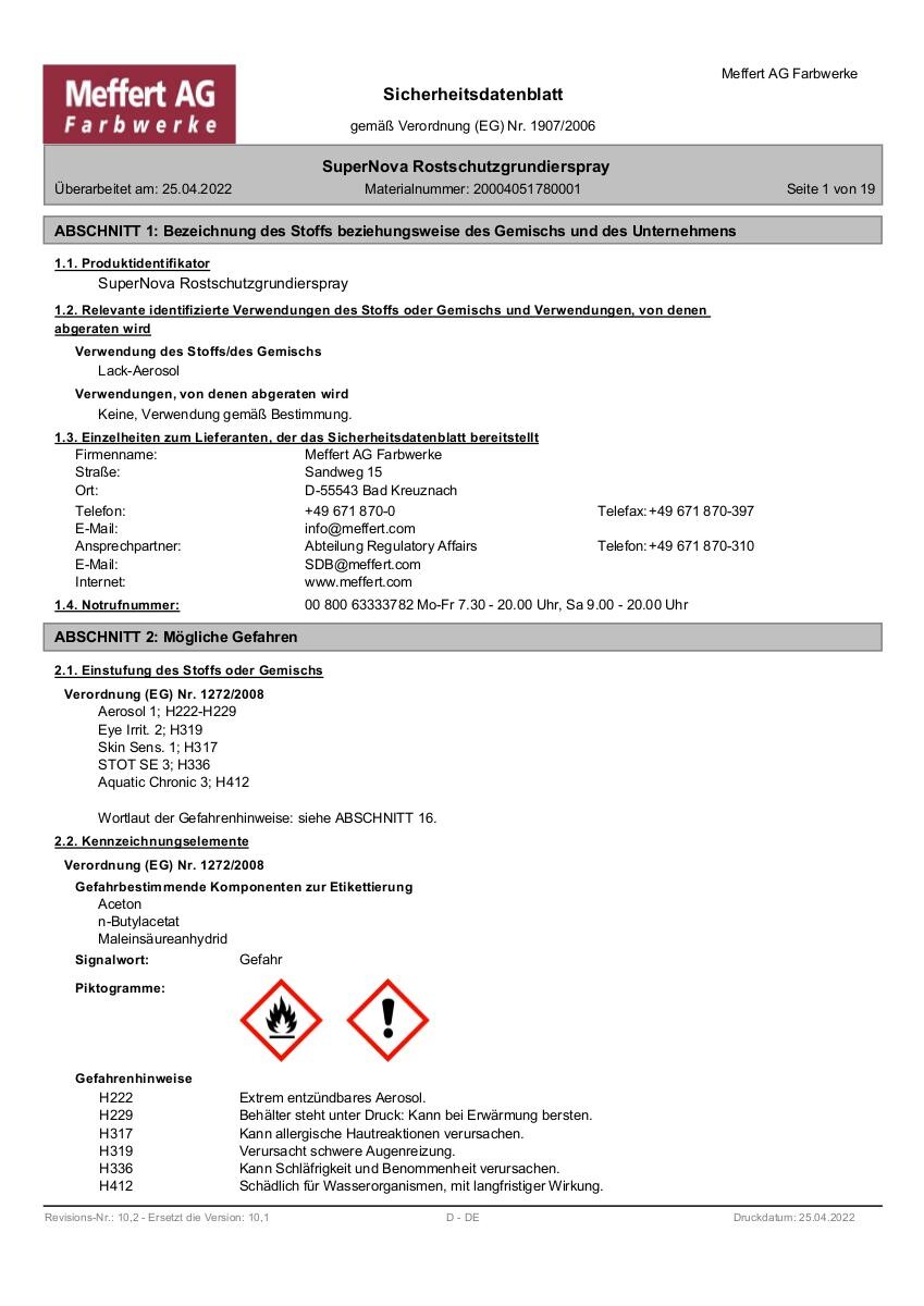 Super-Nova Rostschutz-Grundier-Spray grau ca. 0,4 l