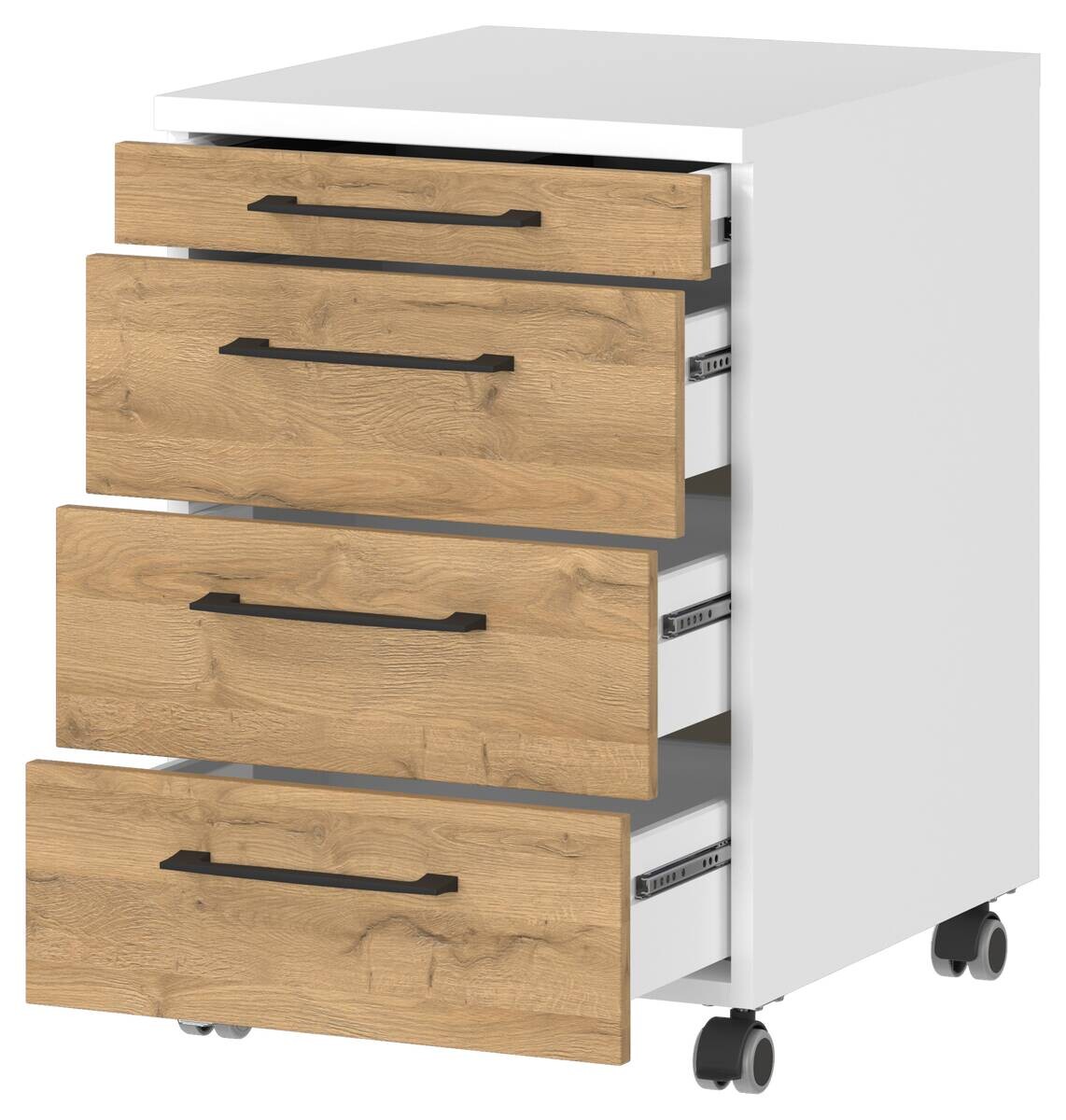 Rollcontainer 4251-559 Eiche Grand-Son Nachbildung weiß B/H/T: ca. 42x61x49 cm