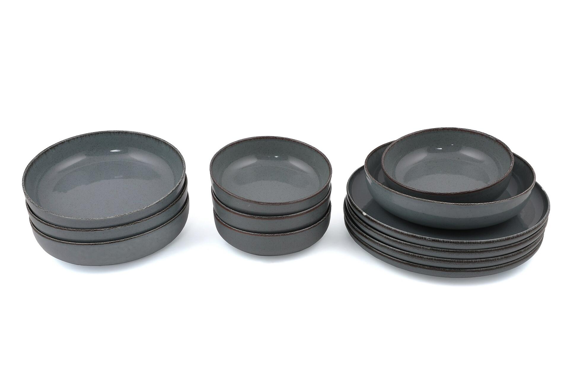 Hermia Concept Kombiservice grau Porzellan 12 tlg.