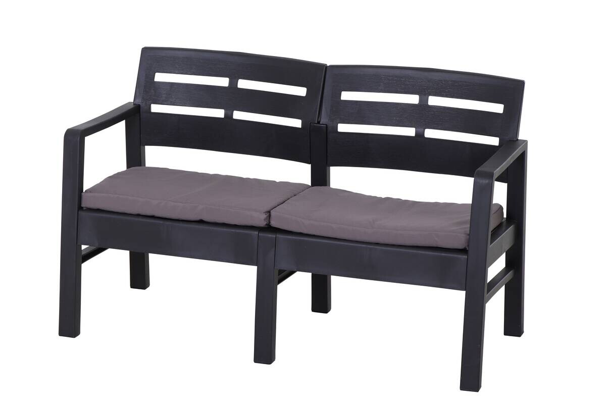 ProGarden Gartensitzgruppe Java anthrazit Kunststoff B/H/L: ca. 54x82x61 cm