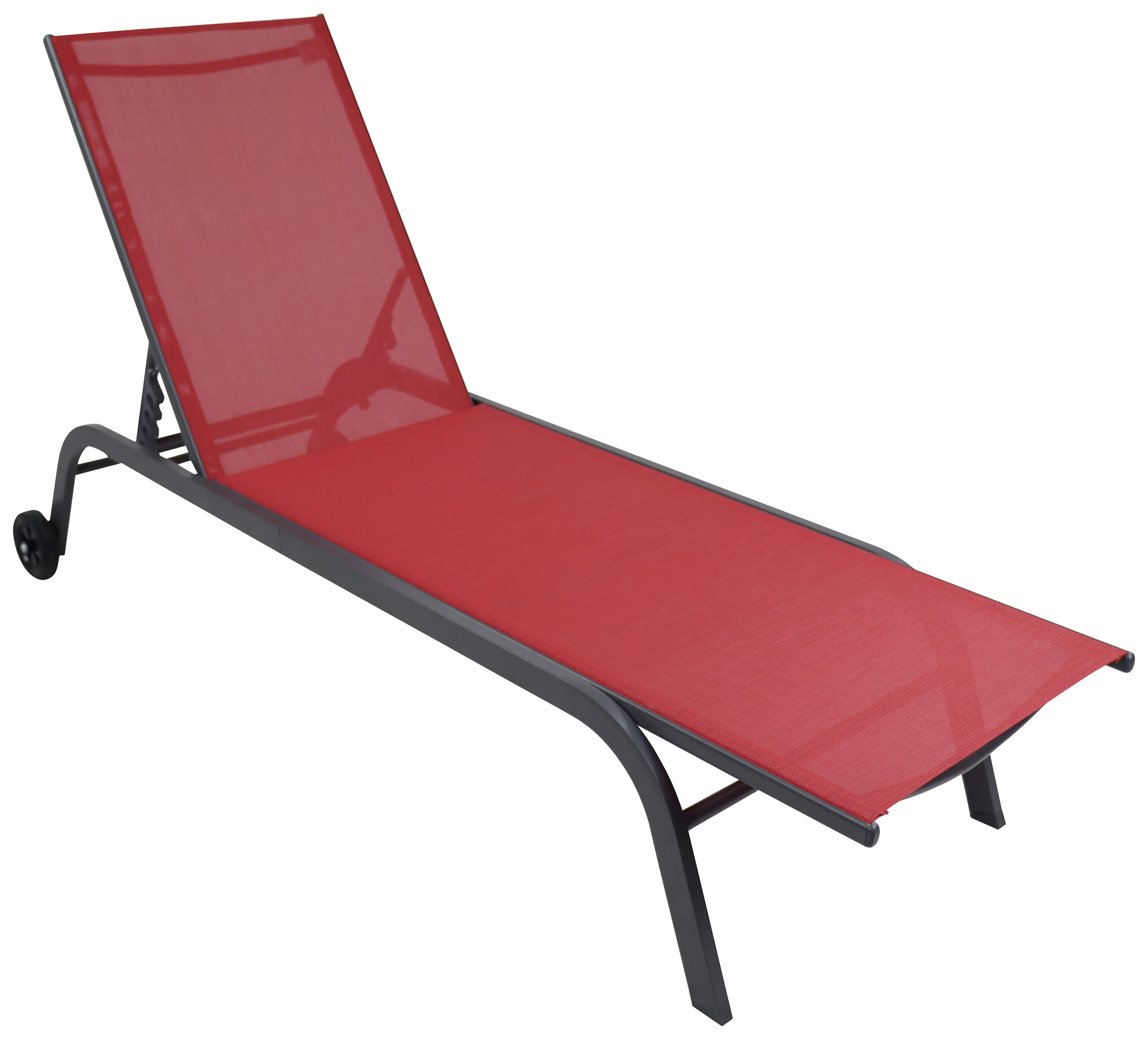 VCM Sonnenliege Sonlas rot Textilene B/H/L: ca. 58x32x192 cm