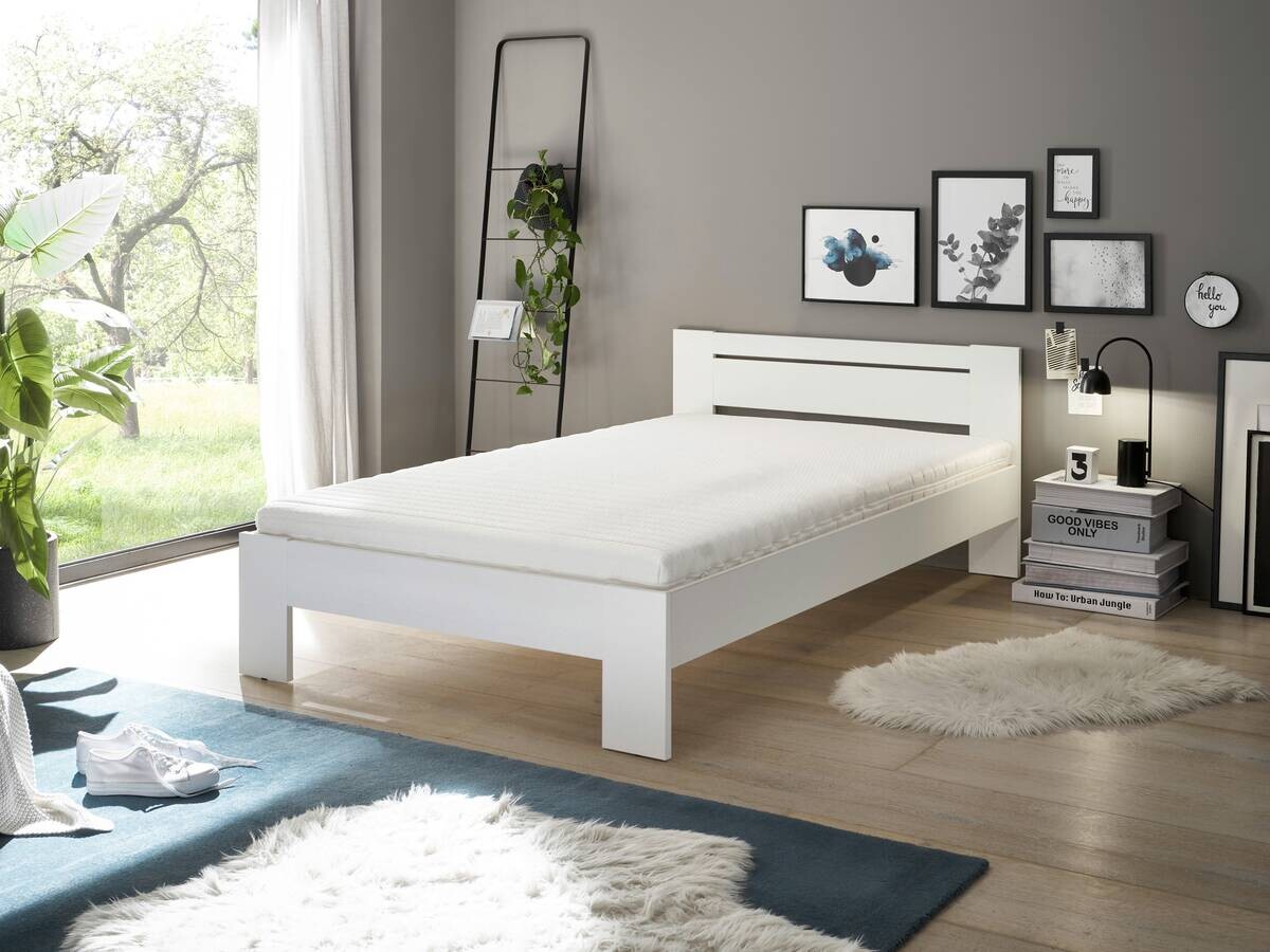 Futonbett Cannes weiß Liegefläche B/L: ca. 120x200 cm