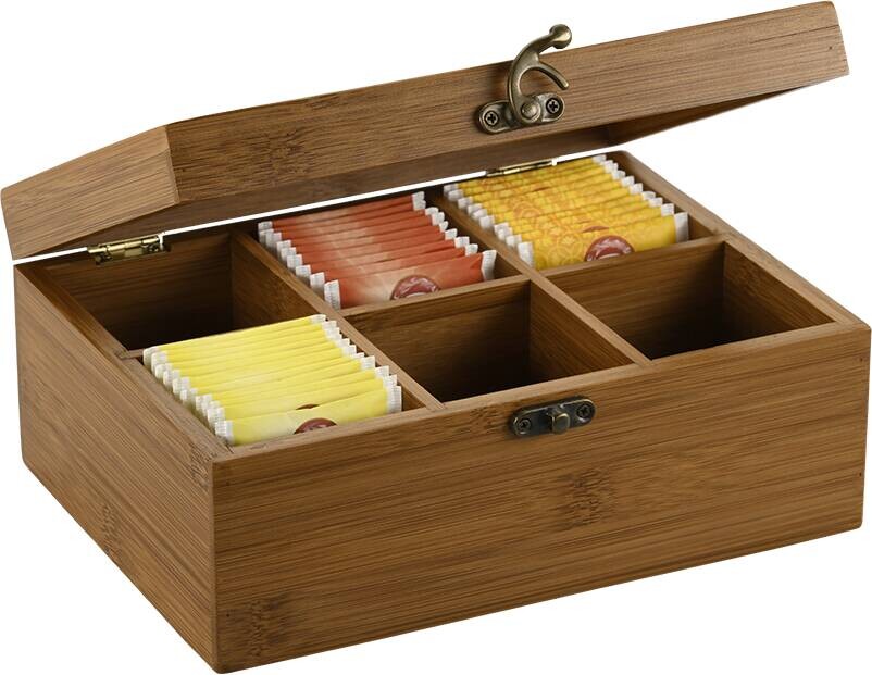 Kesper Teebox braun Bambus B/H/L: ca. 16x9x21,8 cm