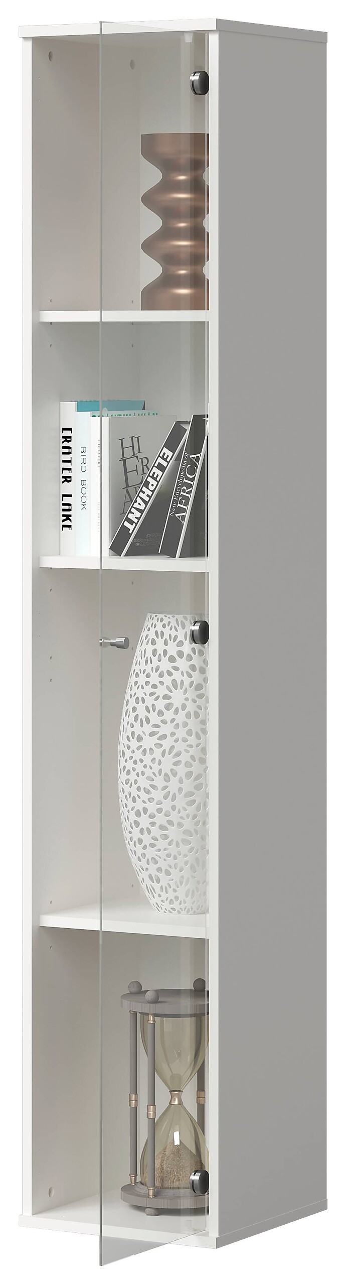 Vitrine weiß B/H/T: ca. 32x171x33 cm