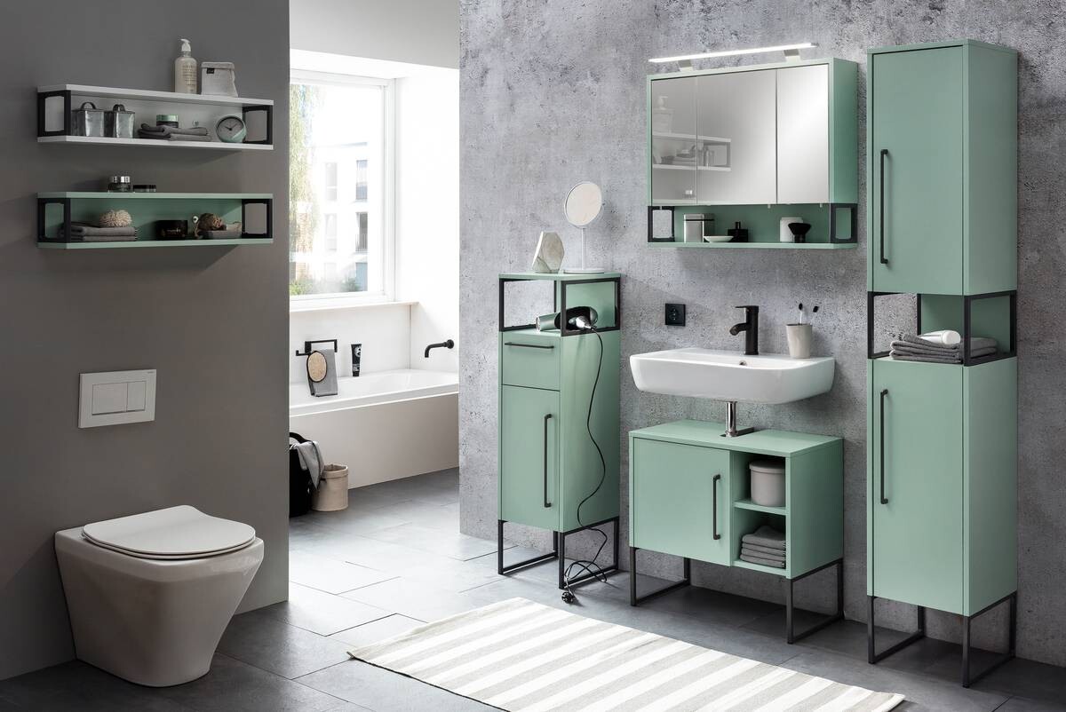 Waschbeckenunterschrank Limone mint B/H/T: ca. 60,4x59,9x33,1 cm Waschbeckenunterschrank Limone mint B/H/T: ca. 60,4x59,9x33,1 cm