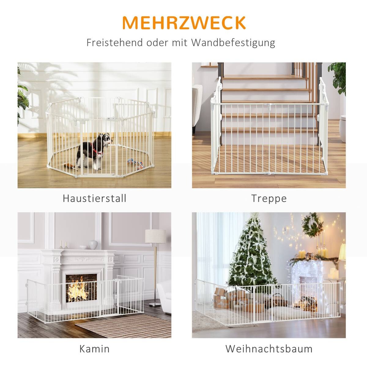 PawHut Hunde Absperrgitter