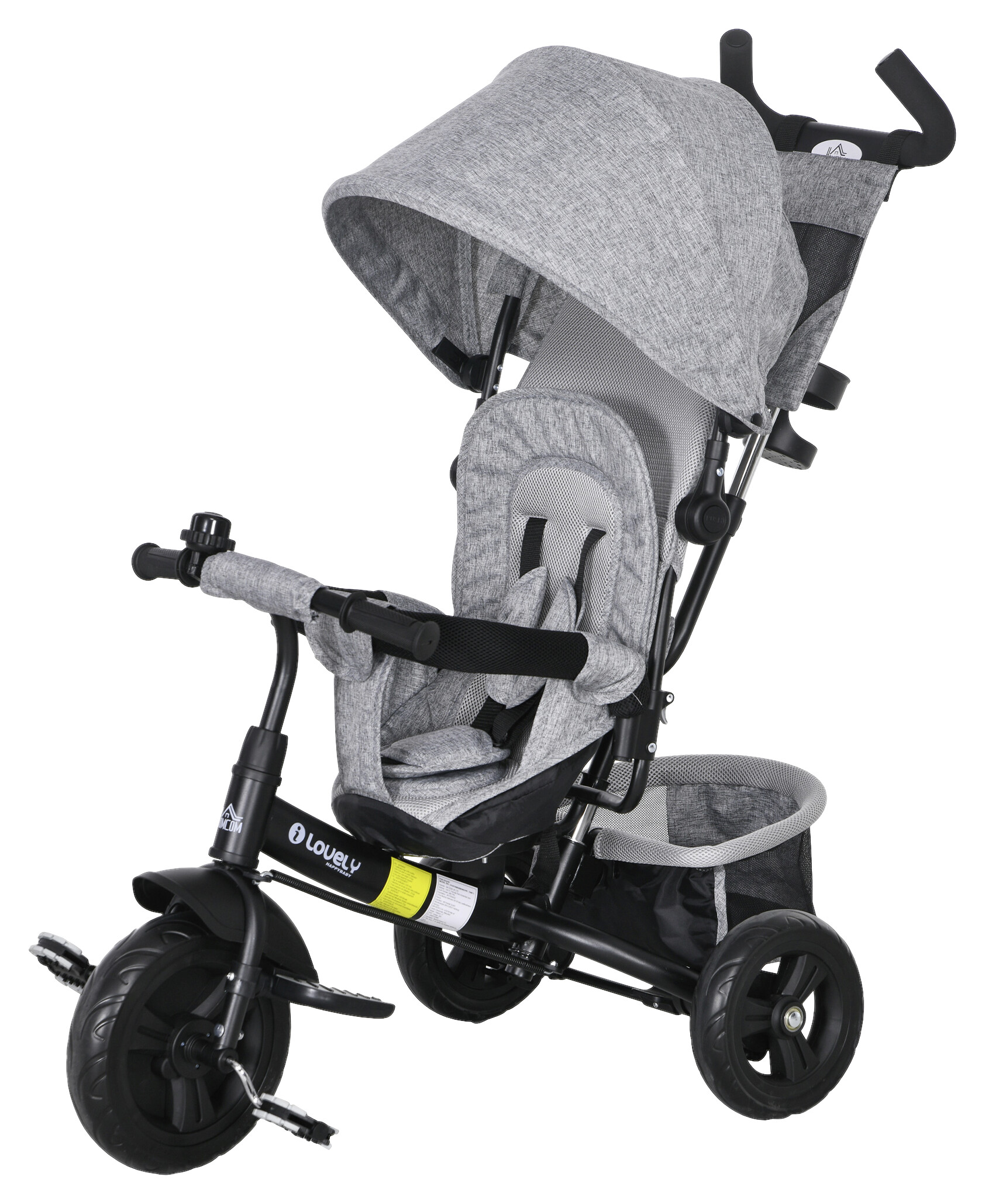 HOMCOM Kinderdreirad grau B/H/L: ca. 49x102x102 cm