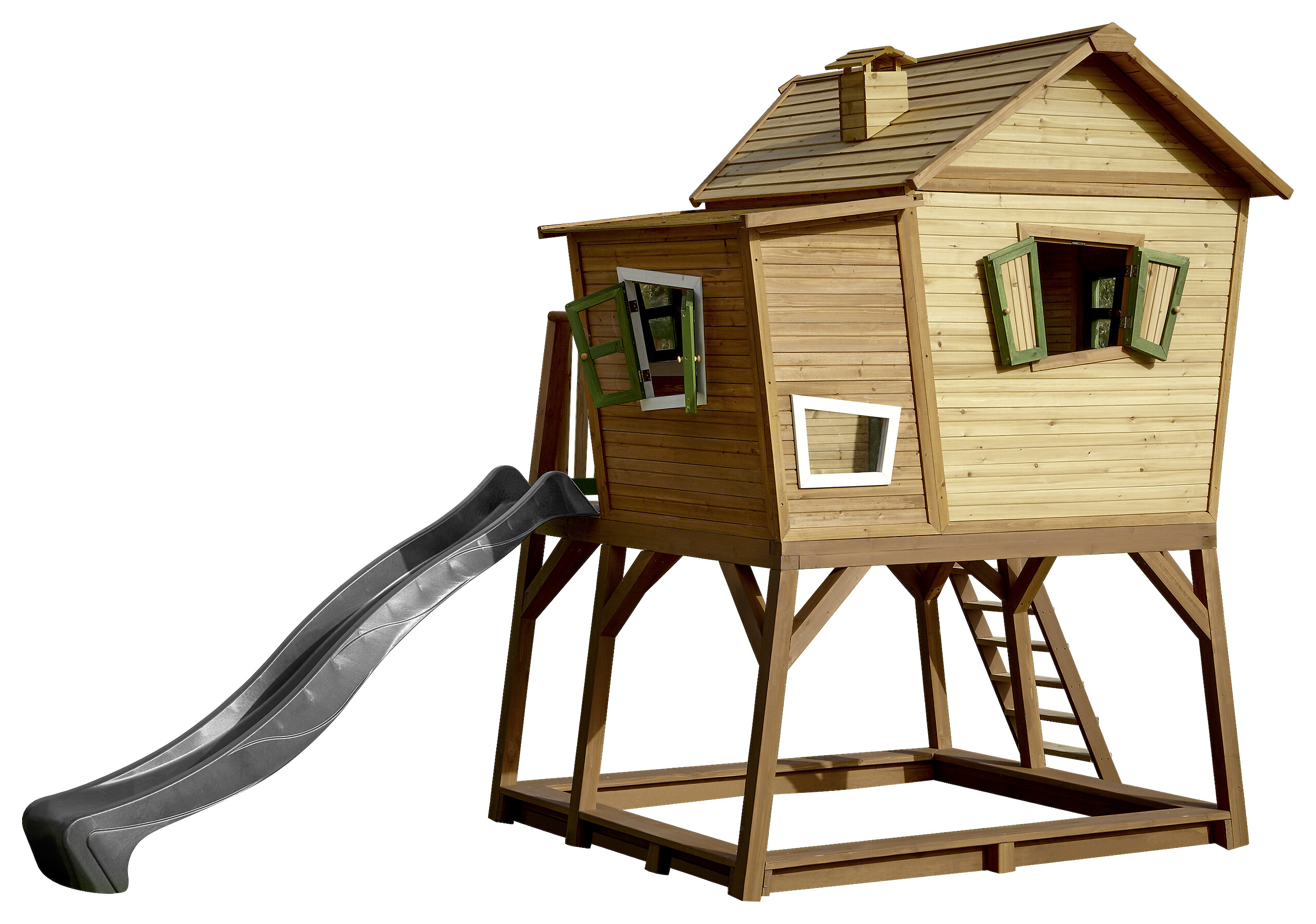 AXI Spielhaus Max braun B/H/L: ca. 432x288x193 cm