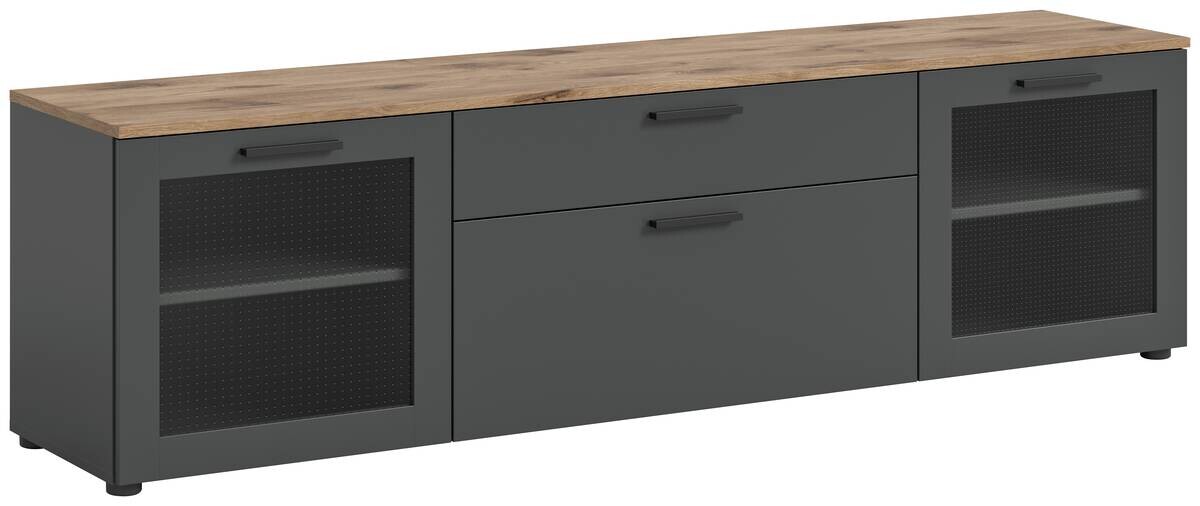 TV-Lowboard Niklas anthrazit Eiche Nox Oak Nachbildung B/H/T: ca. 185x52x40 cm