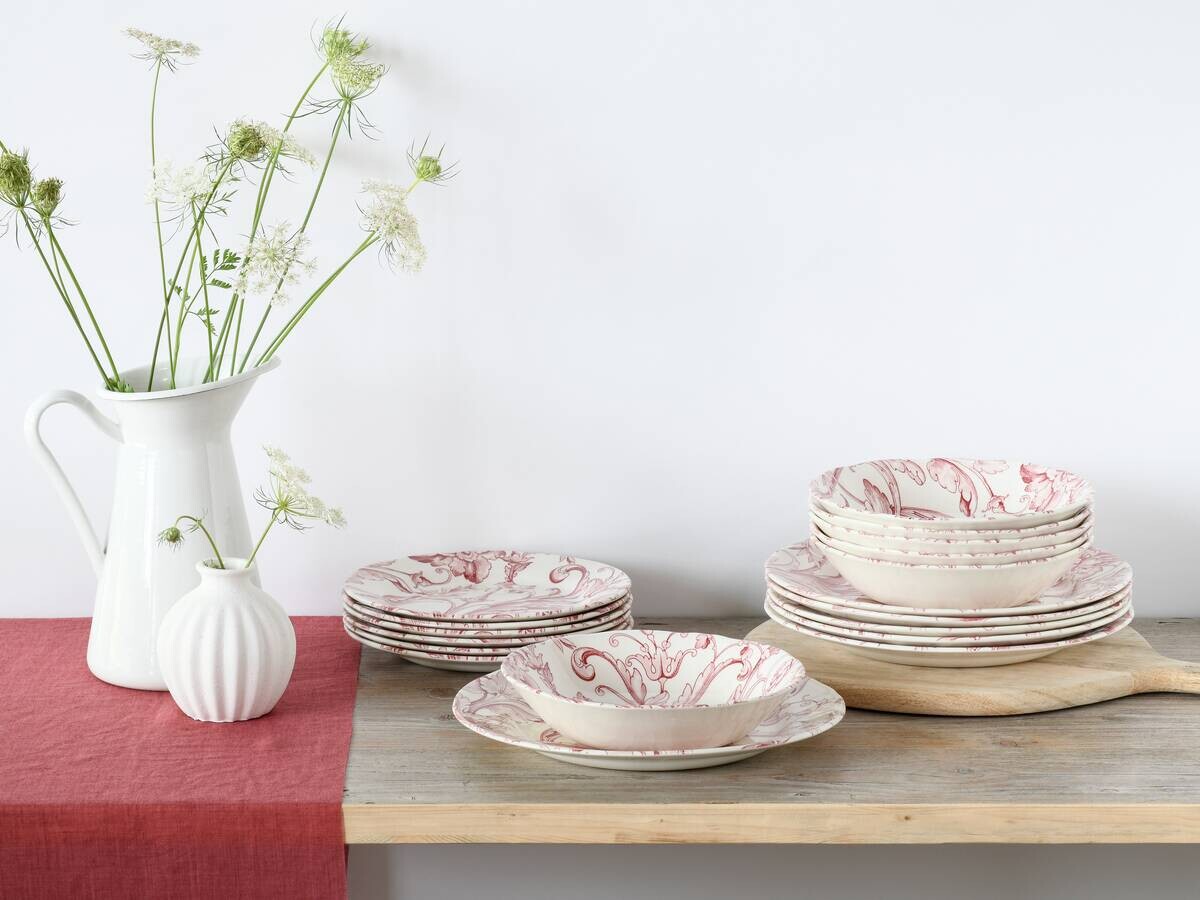 CreaTable Tafelservice Venecia rot Steingut 18 tlg.