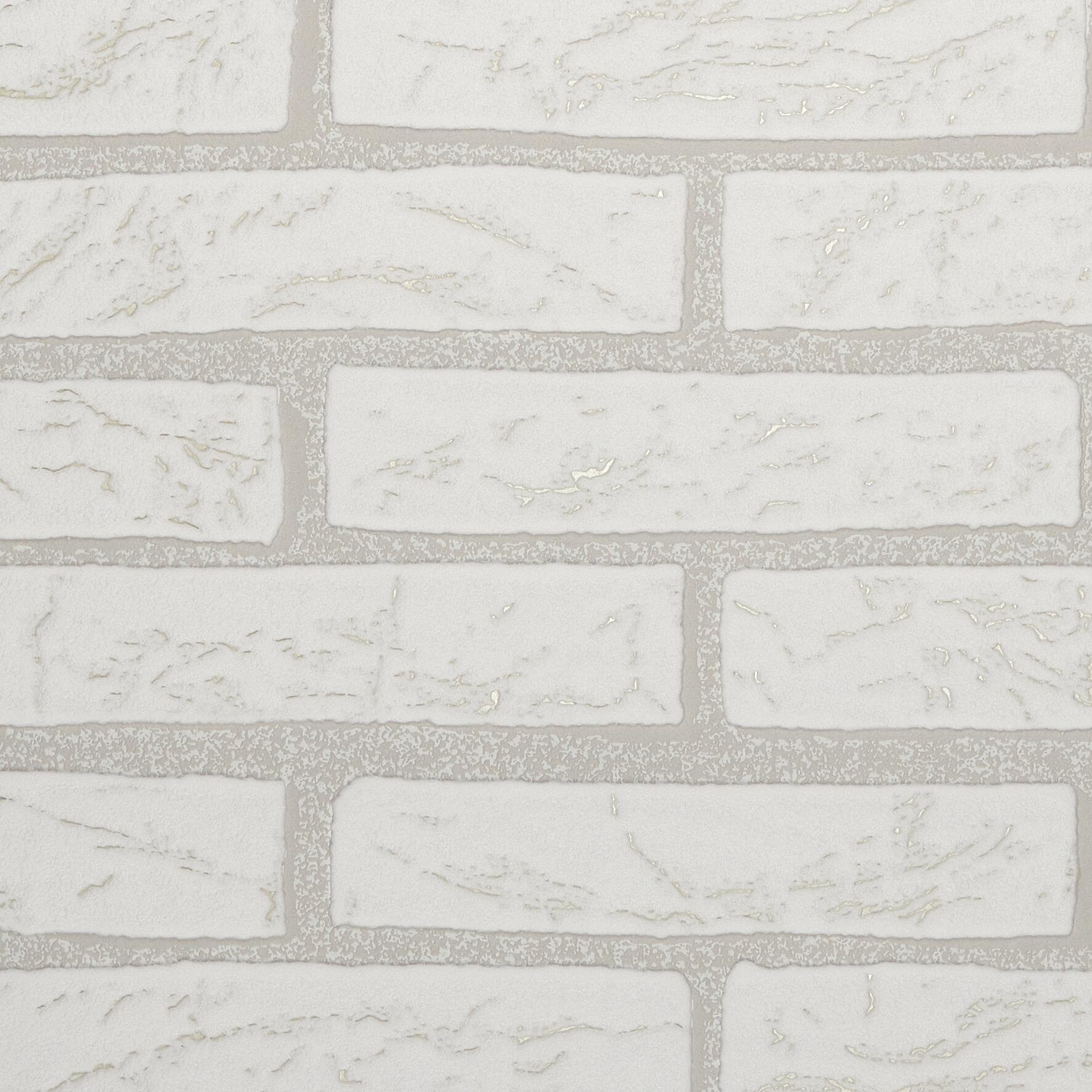 Vliestapete Steinoptik weiß B/L: ca. 53x1005 cm