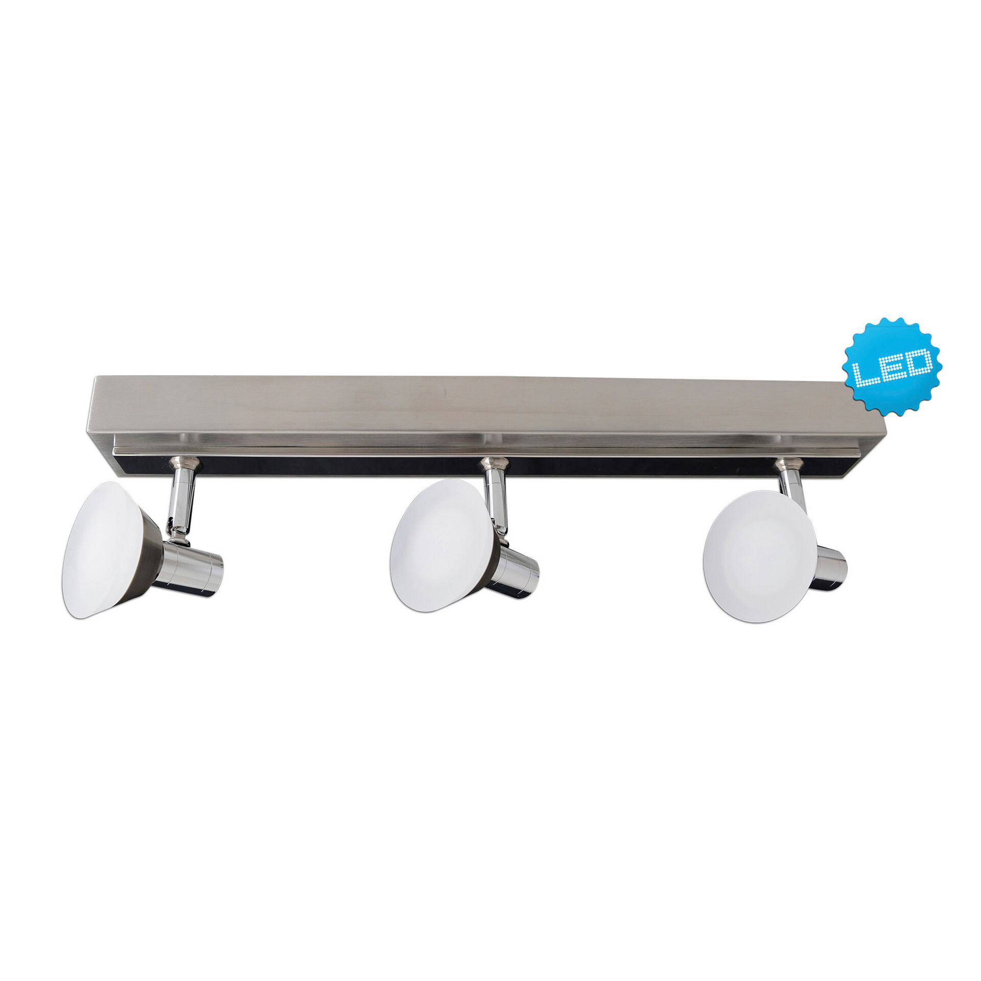 Näve Leuchten Spotleuchte 1226842 Chrom Glas Metall B/H/T: ca. 7,3x13,7x46 cm 3 Brennstellen