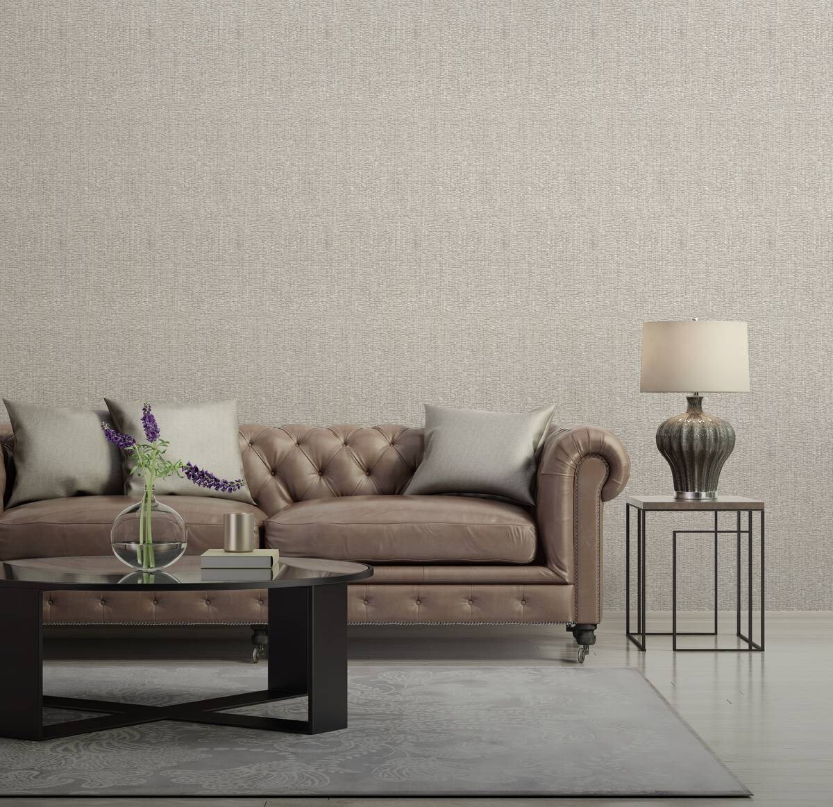 Vinyltapete Struktur hellbraun B/L: ca. 53x1005 cm