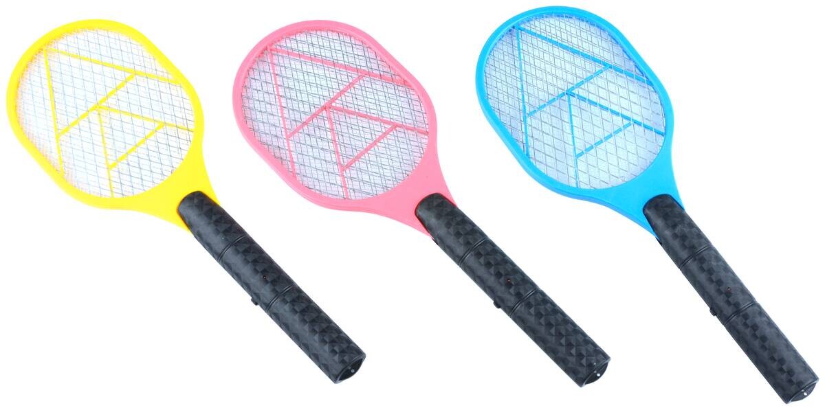 Fliegenklatsche rot blau gelb Kunststoff B/H/L: ca. 3,2x16x46 cm