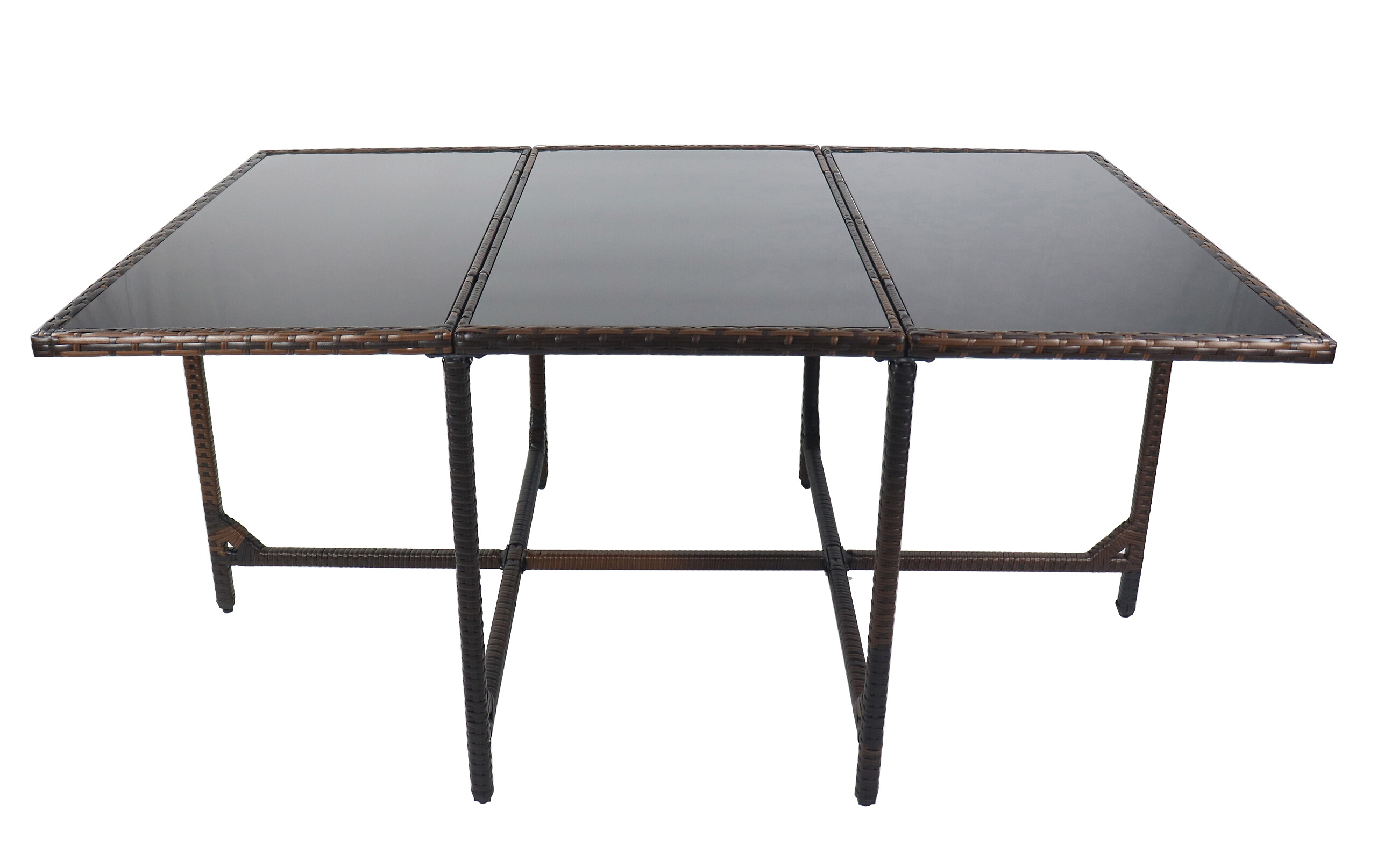 VCM Gartentisch Raloso braun Rattan B/H/L: ca. 170x74x110 cm