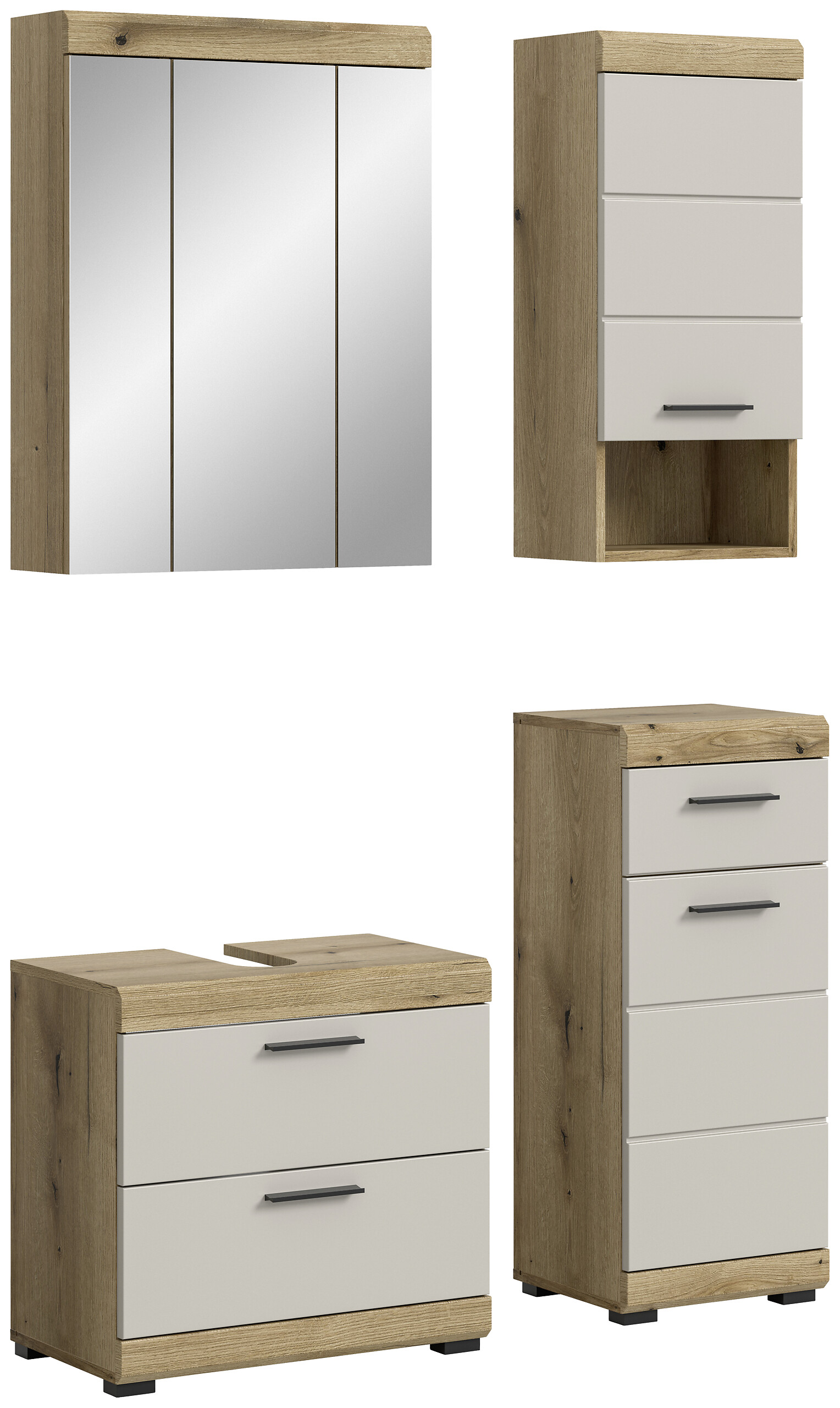 Badezimmer-Set Scout Evoke Oak Nachbildung Kaschmirgrau Nachbildung B/H/T: ca. 112x191x34 cm