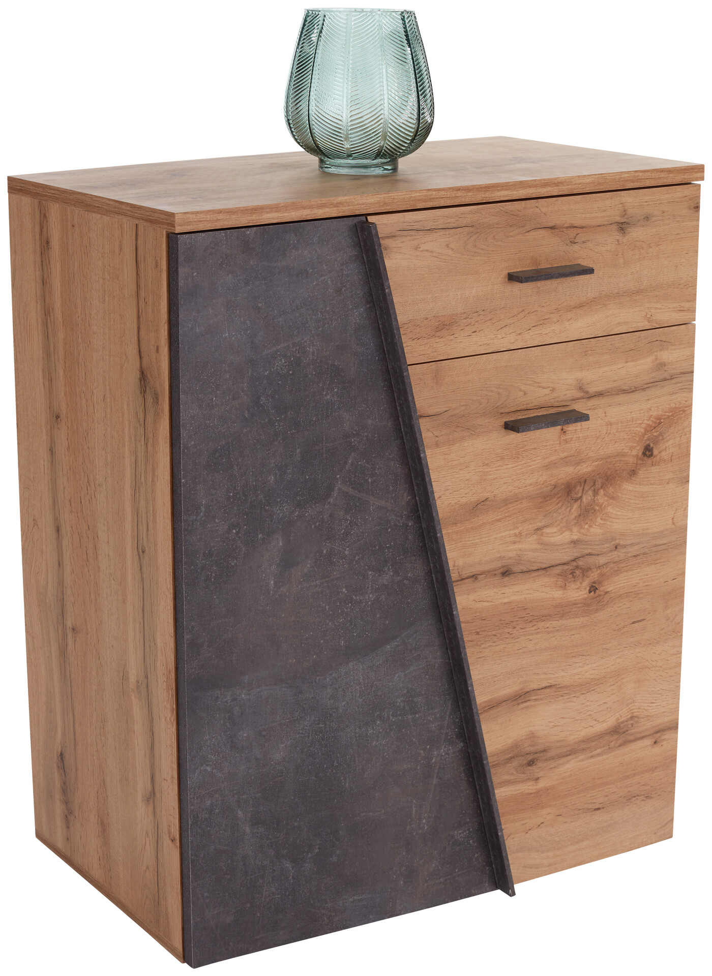 Schuhkommode Venedig Eiche Artisan Nachbildung Beton dunkel Nachbildung B/H/T: ca. 80x92x35 cm