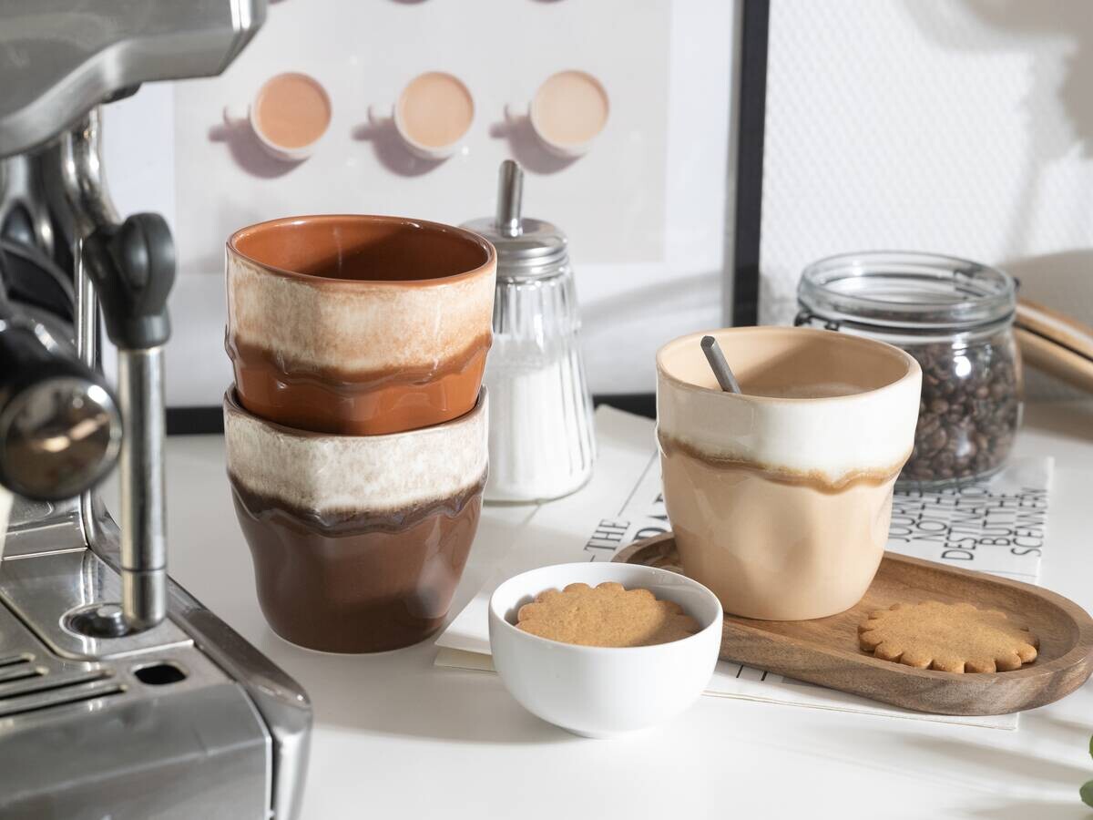 CreaTable Teetassenset Squeezy Mocha braun Steinzeug 4 tlg.