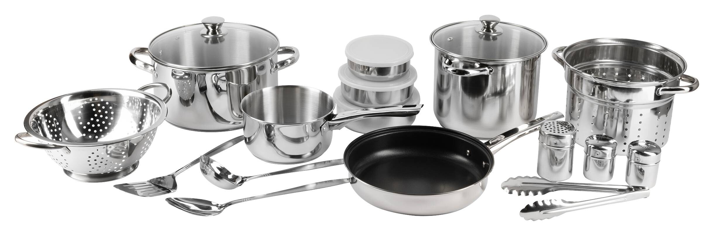 RENBERG Topfset Luca silber Edelstahl 18 tlg.