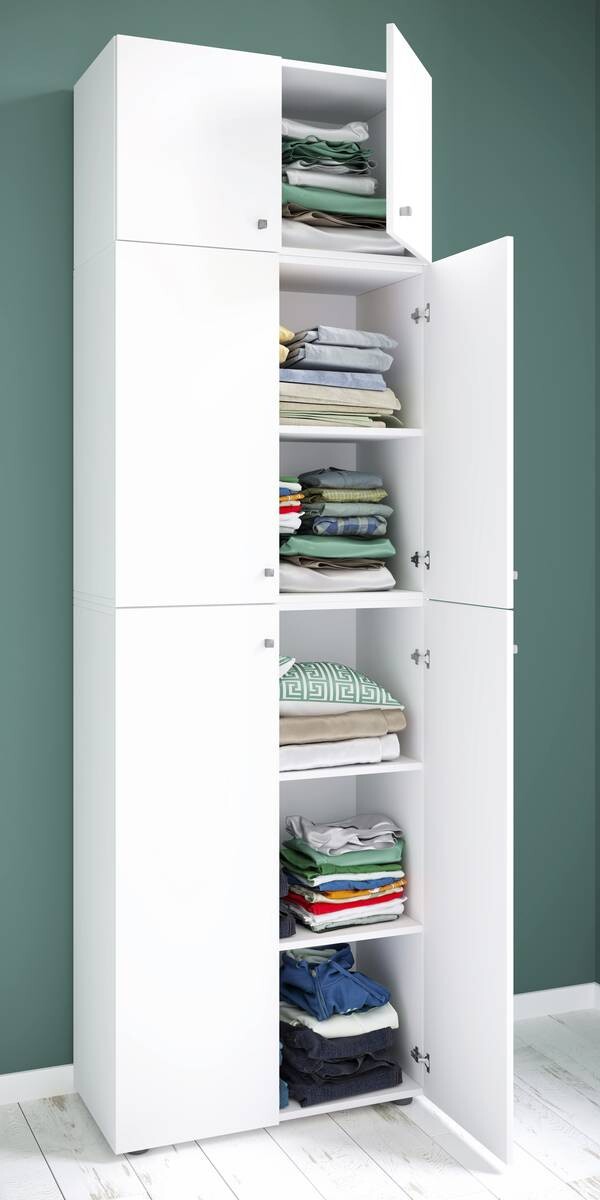 Kleiderschrank Lona weiß B/H/T: ca. 70x223x39 cm