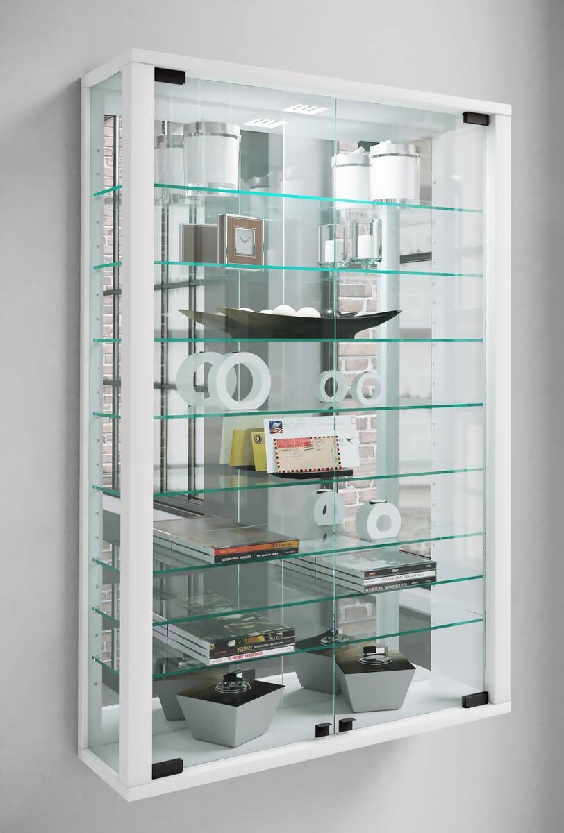 Vitrine Vitrosa weiß Holzwerkstoff Glas B/H/T: ca. 59x91x18 cm