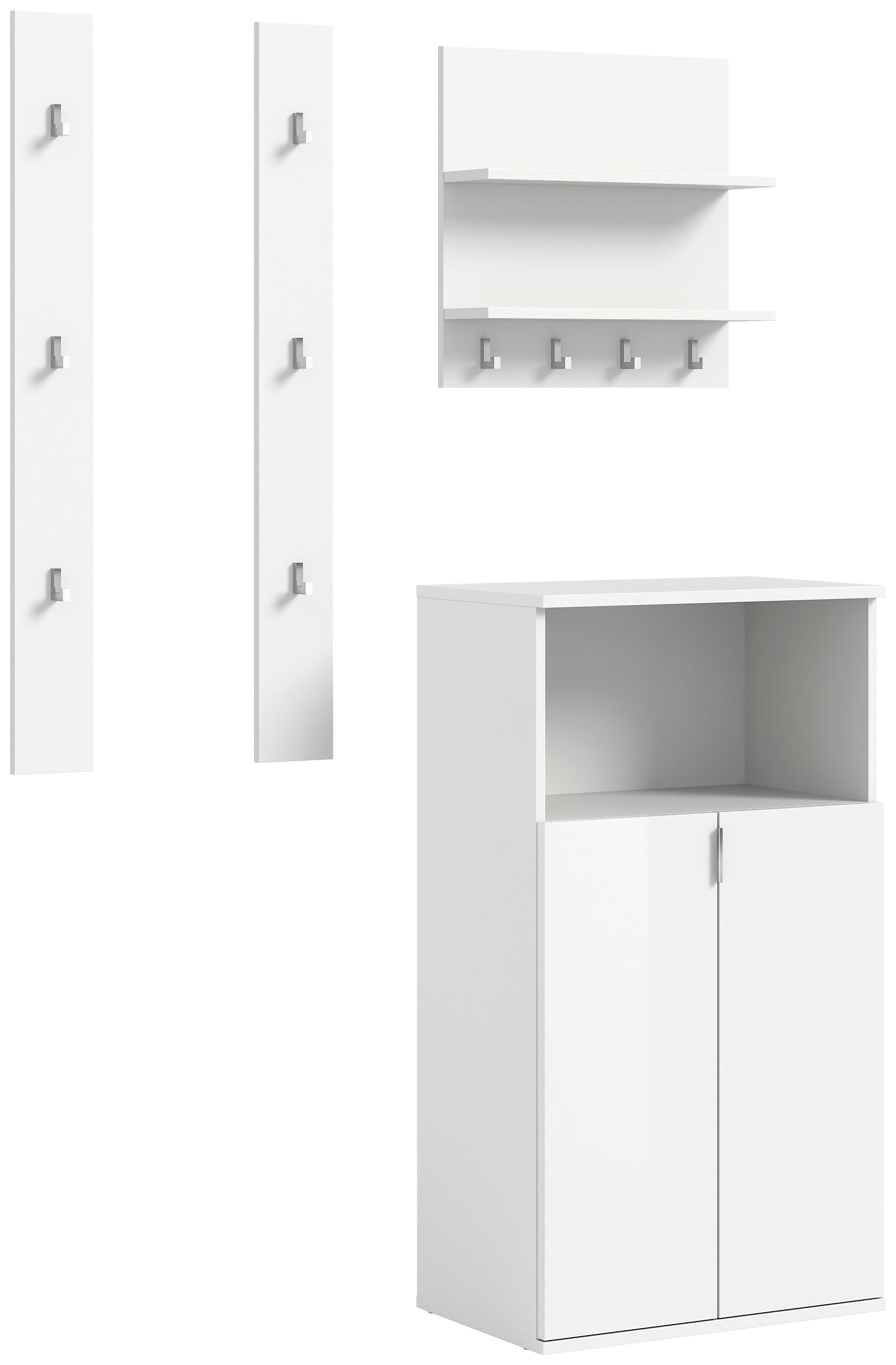 Garderobe PROJEKT X weiß weiß Hochglanz B/H/T: ca. 111x191x37 cm