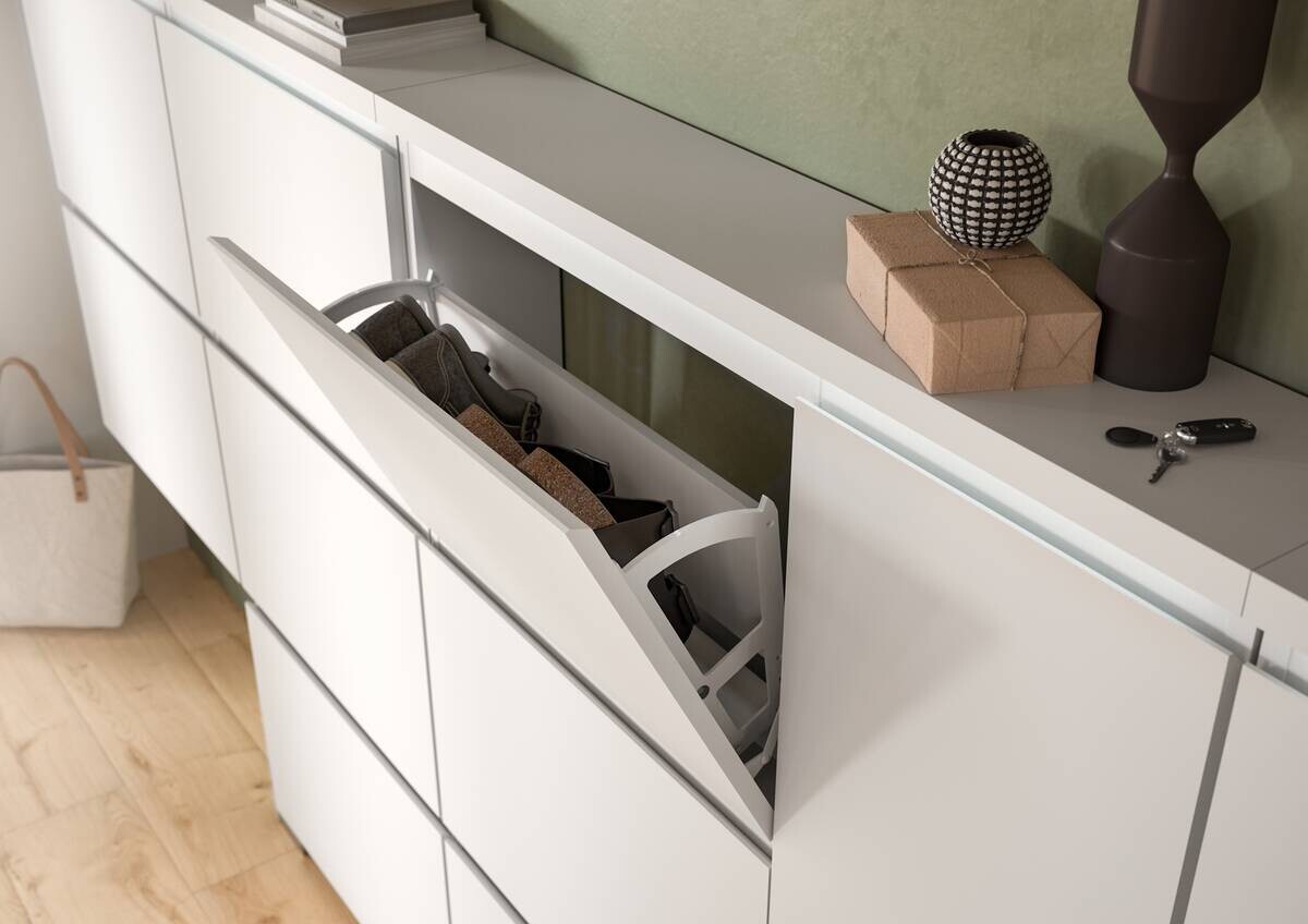 Schuhschrank Shoelove weiß B/H/T: ca. 60x130x18 cm